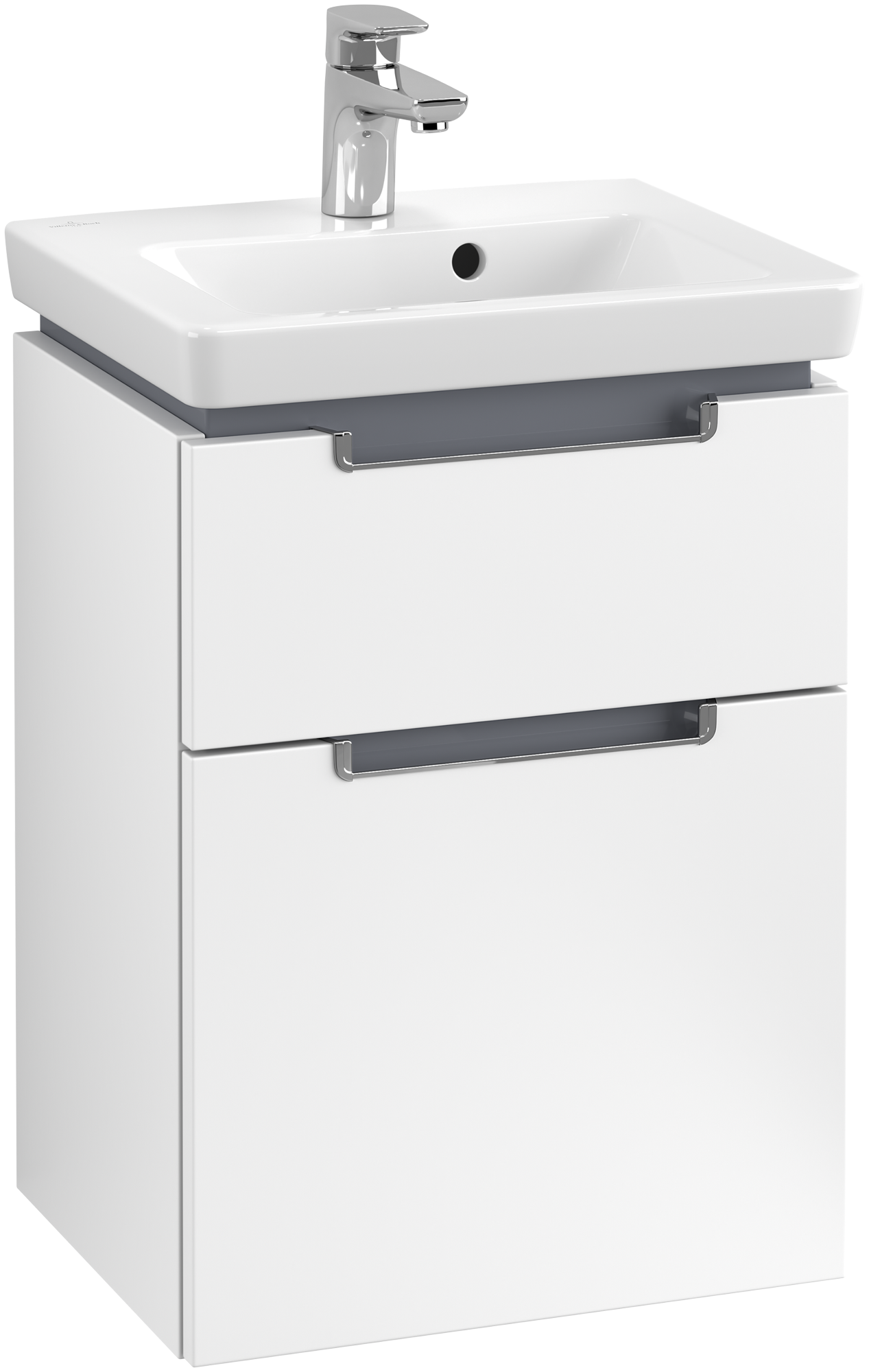 Villeroy & Boch Subway 2.0 Waschbeckenunterschrank, 2 Auszüge, 440x590x352mm, Korpus: White Matt, Front: White Matt