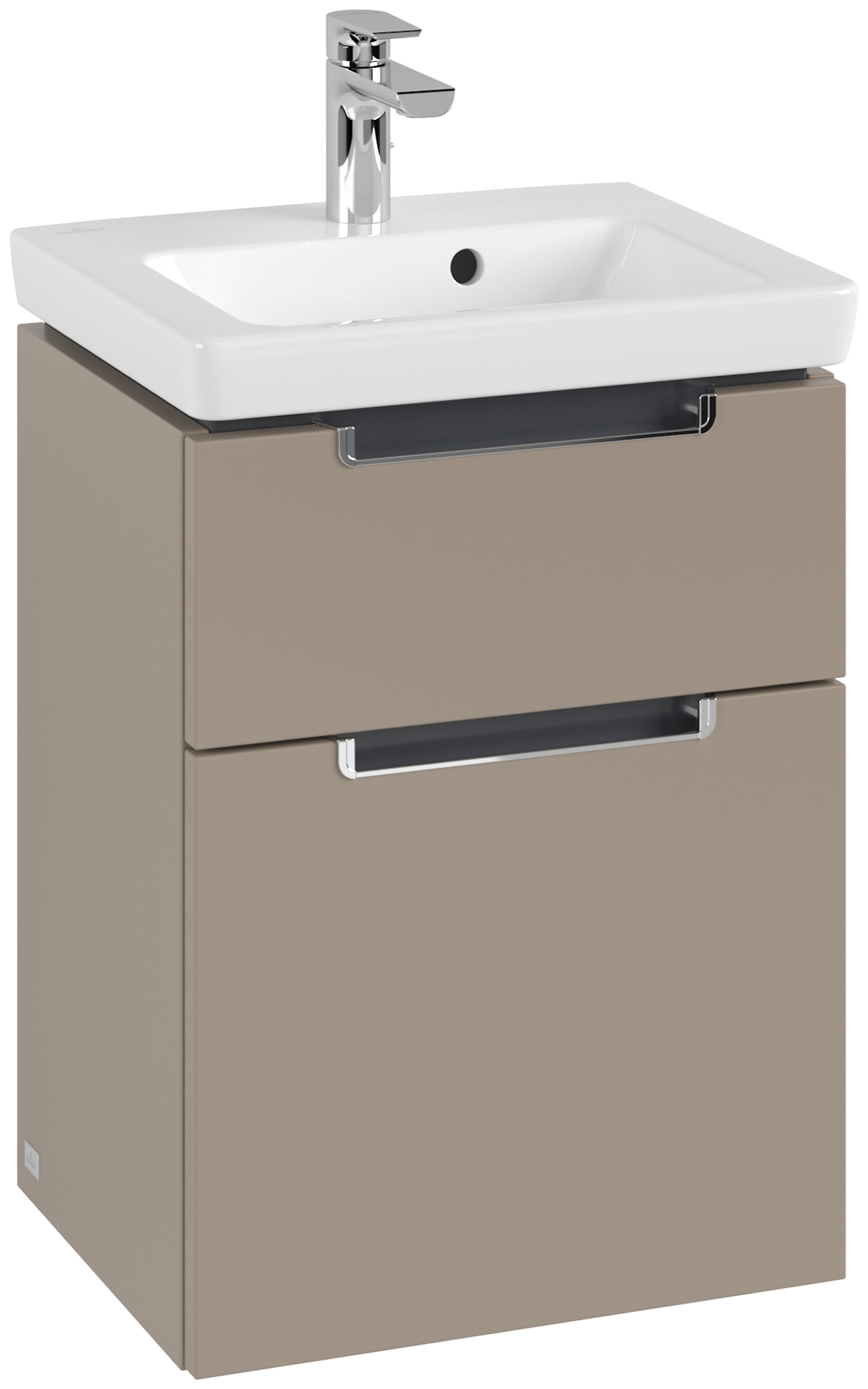Villeroy & Boch Subway 2.0 Waschbeckenunterschrank, 2 Auszüge, 440x590x352mm, Korpus: Taupe, Front: Taupe