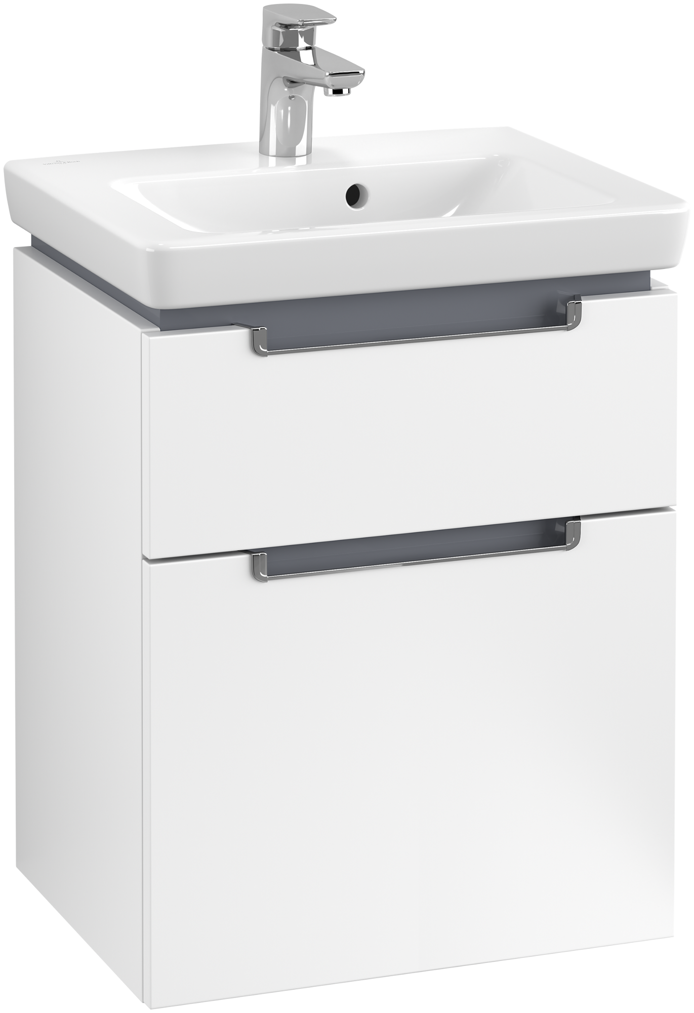 Villeroy & Boch Subway 2.0 Skab, 2 udtræk, 485x590x380mm, Korpus: White Matt, Front: White Matt