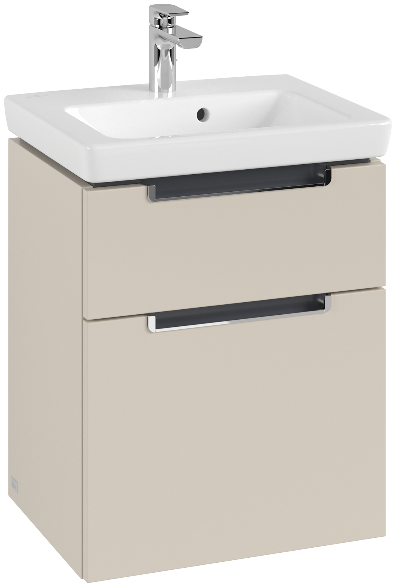 Villeroy & Boch Subway 2.0 Waschbeckenunterschrank, 2 Auszüge, 485x590x380mm, Korpus: Cashmere Grey, Front: Cashmere Grey