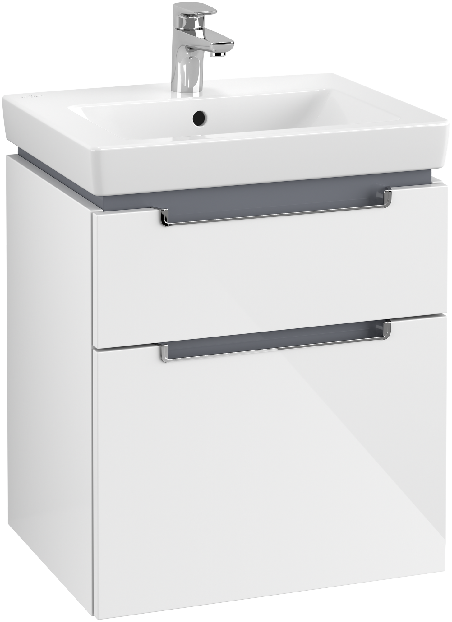 Villeroy & Boch Subway 2.0 Skab, 2 udtræk, 537x590x423mm, Korpus: Glossy White, Front: Glossy White