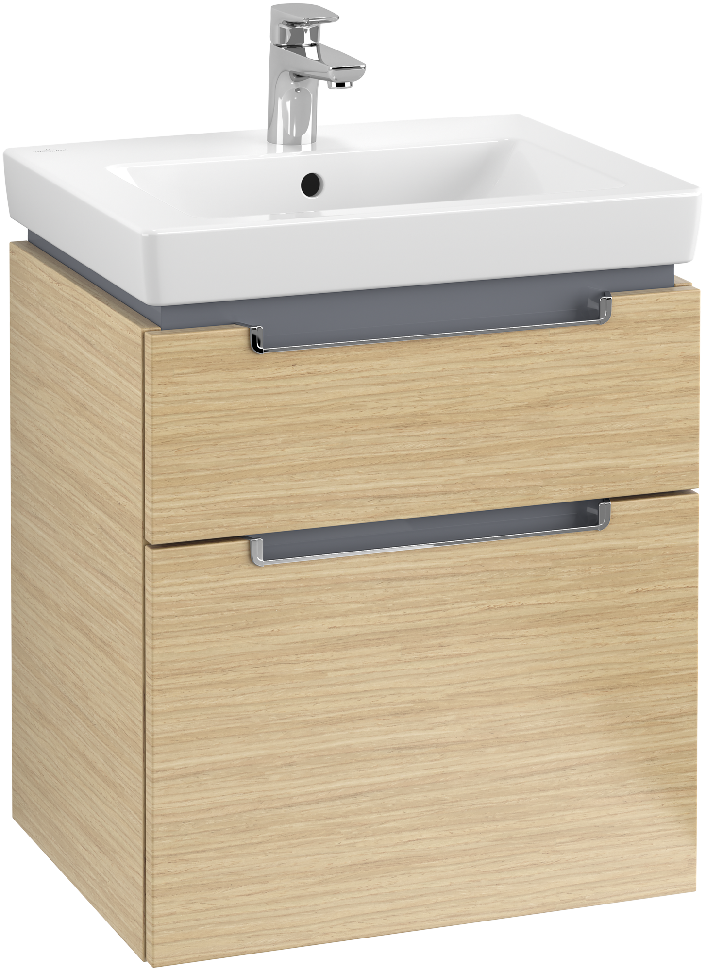 Villeroy & Boch Subway 2.0 Wastafelonderkast, 2 uittrekladen, 537x590x423mm, Corpus: Nordic Oak, Front: Nordic Oak