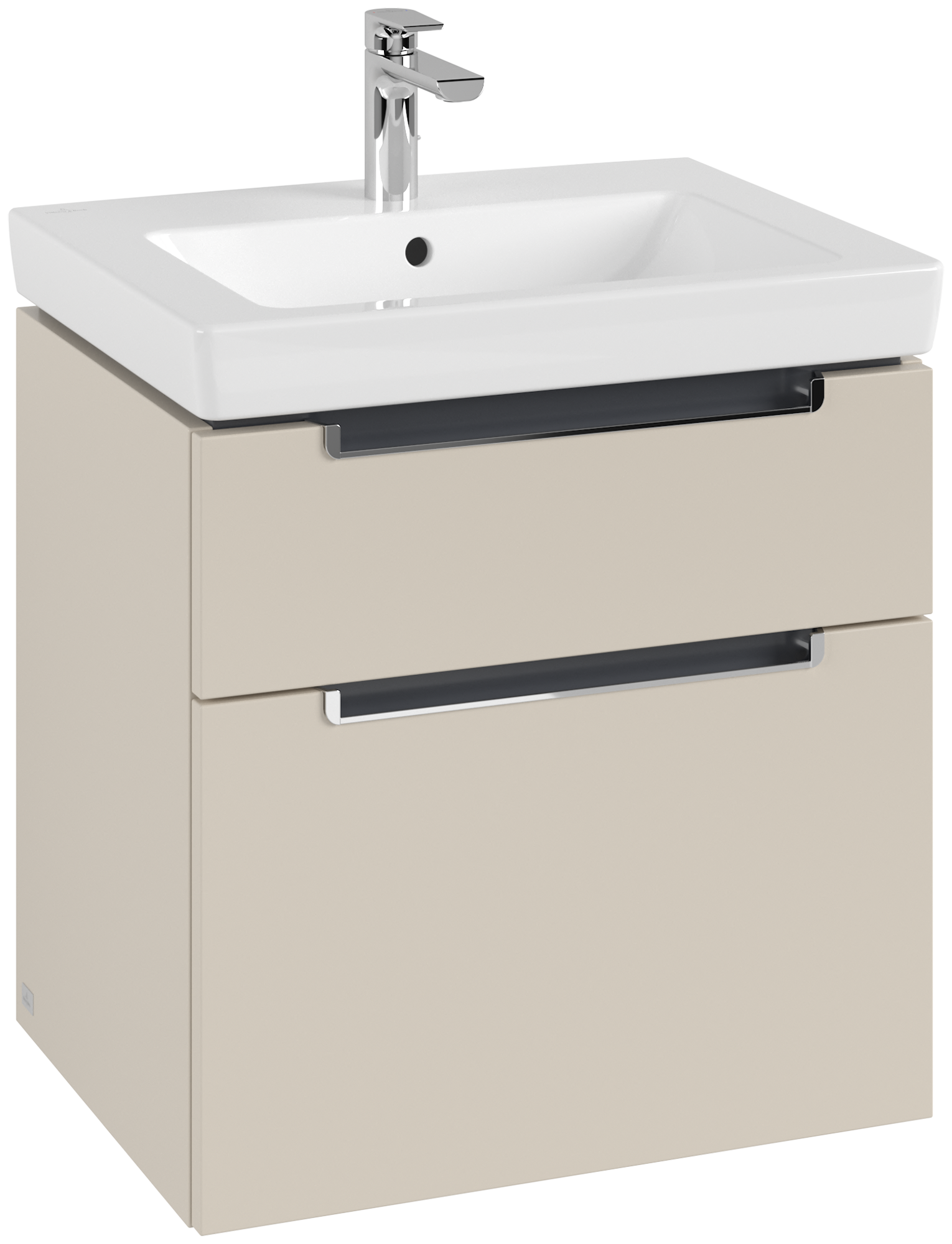 Villeroy & Boch Subway 2.0 Waschbeckenunterschrank, 2 Auszüge, 587x590x454mm, Korpus: Cashmere Grey, Front: Cashmere Grey