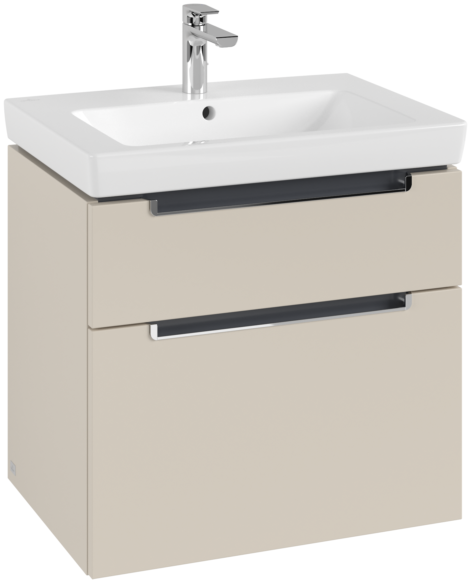 Villeroy & Boch Subway 2.0 Waschbeckenunterschrank, 2 Auszüge, 637x590x454mm, Korpus: Cashmere Grey, Front: Cashmere Grey