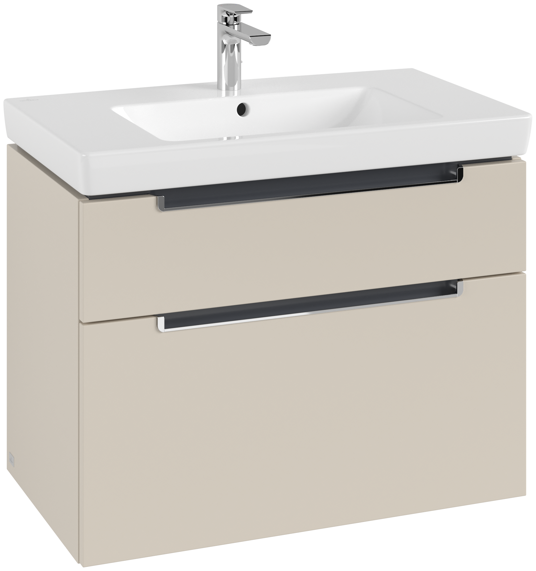 Villeroy & Boch Subway 2.0 Waschbeckenunterschrank, 2 Auszüge, 787x590x449mm, Korpus: Cashmere Grey, Front: Cashmere Grey