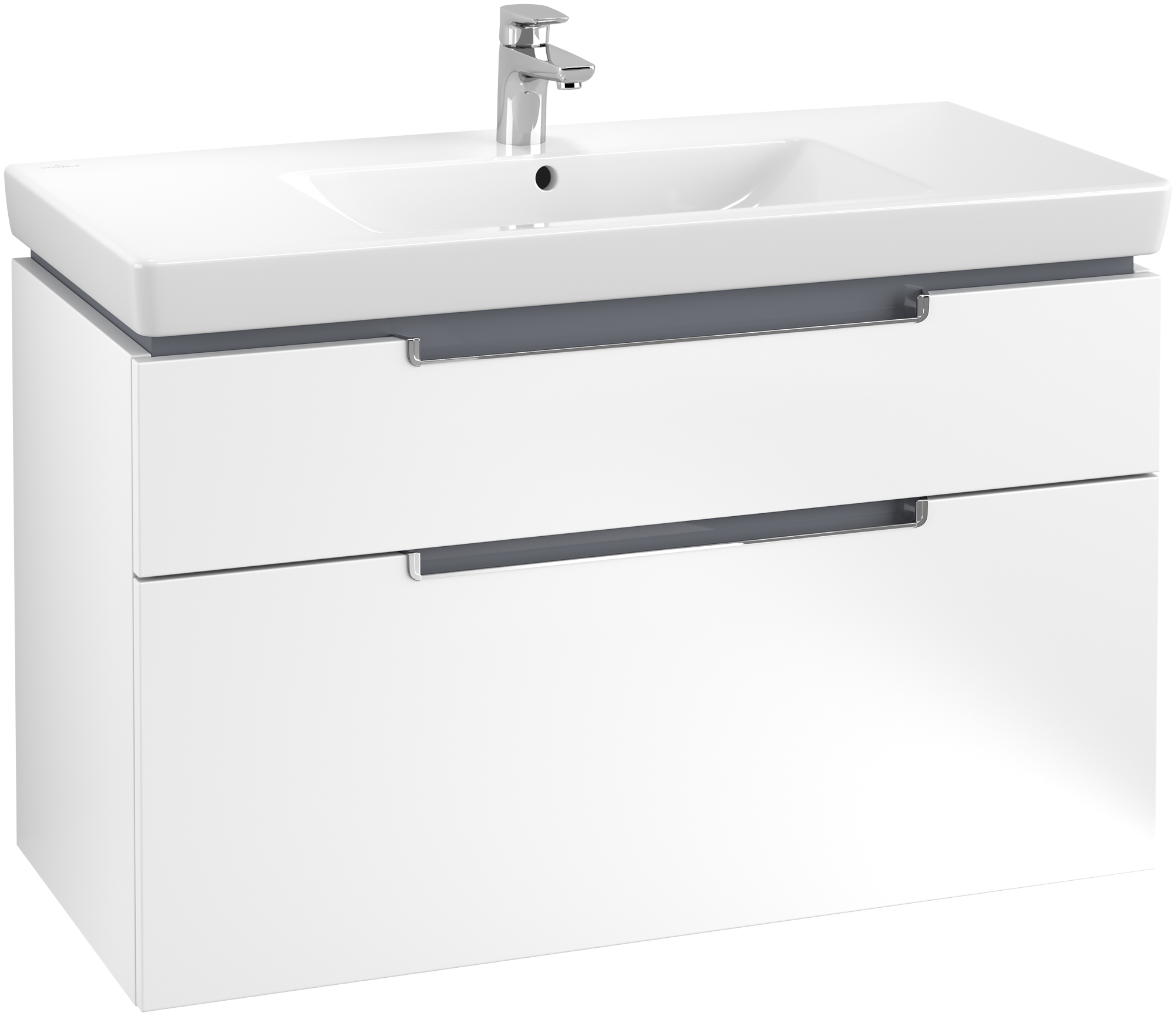 Villeroy & Boch Subway 2.0 Skab, 4 udtræk, 987x590x449mm, Korpus: White Matt, Front: White Matt