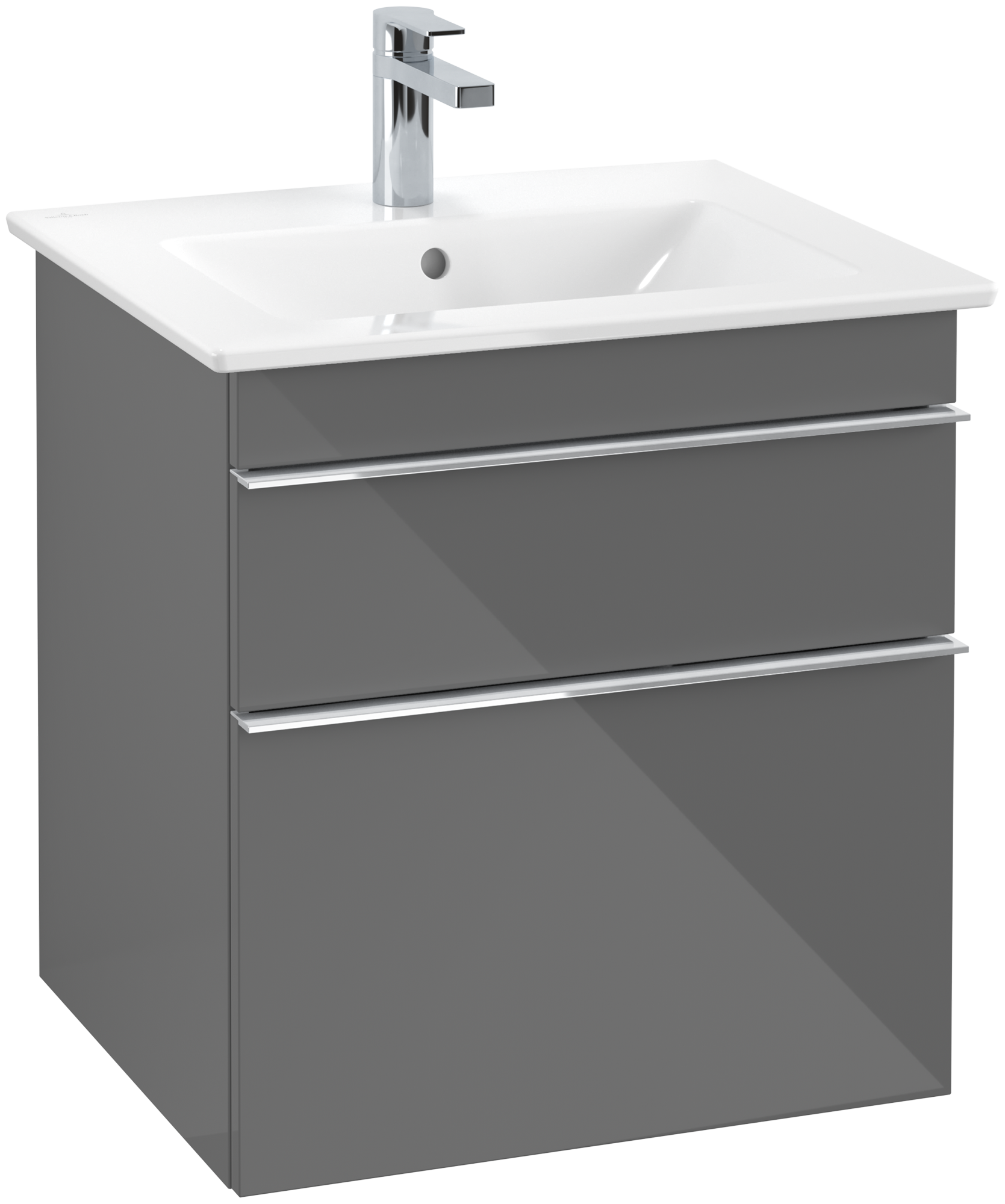 Villeroy & Boch Venticello Skab, 2 udtræk, 553x590x477mm, Korpus: Glossy Grey, Front: Glossy Grey