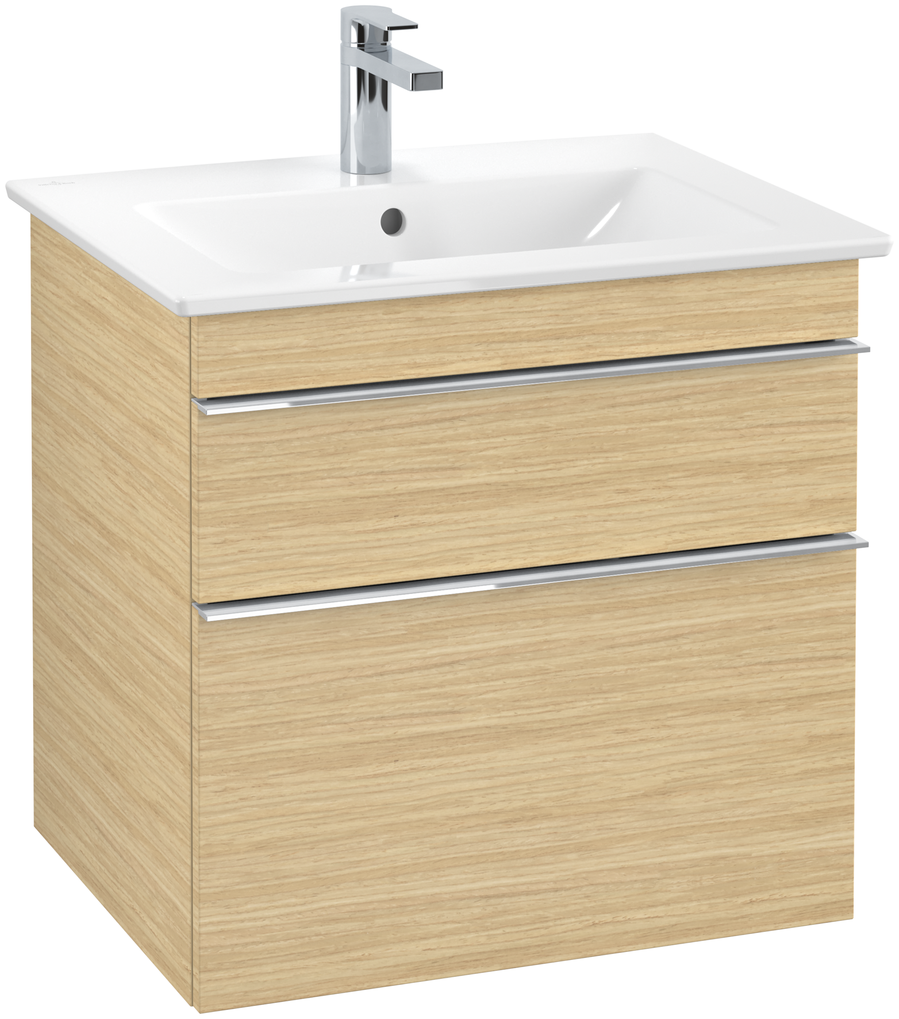 Villeroy & Boch Venticello Waschbeckenunterschrank, 2 Auszüge, 603x590x502mm, Korpus: Nordic Oak, Front: Nordic Oak
