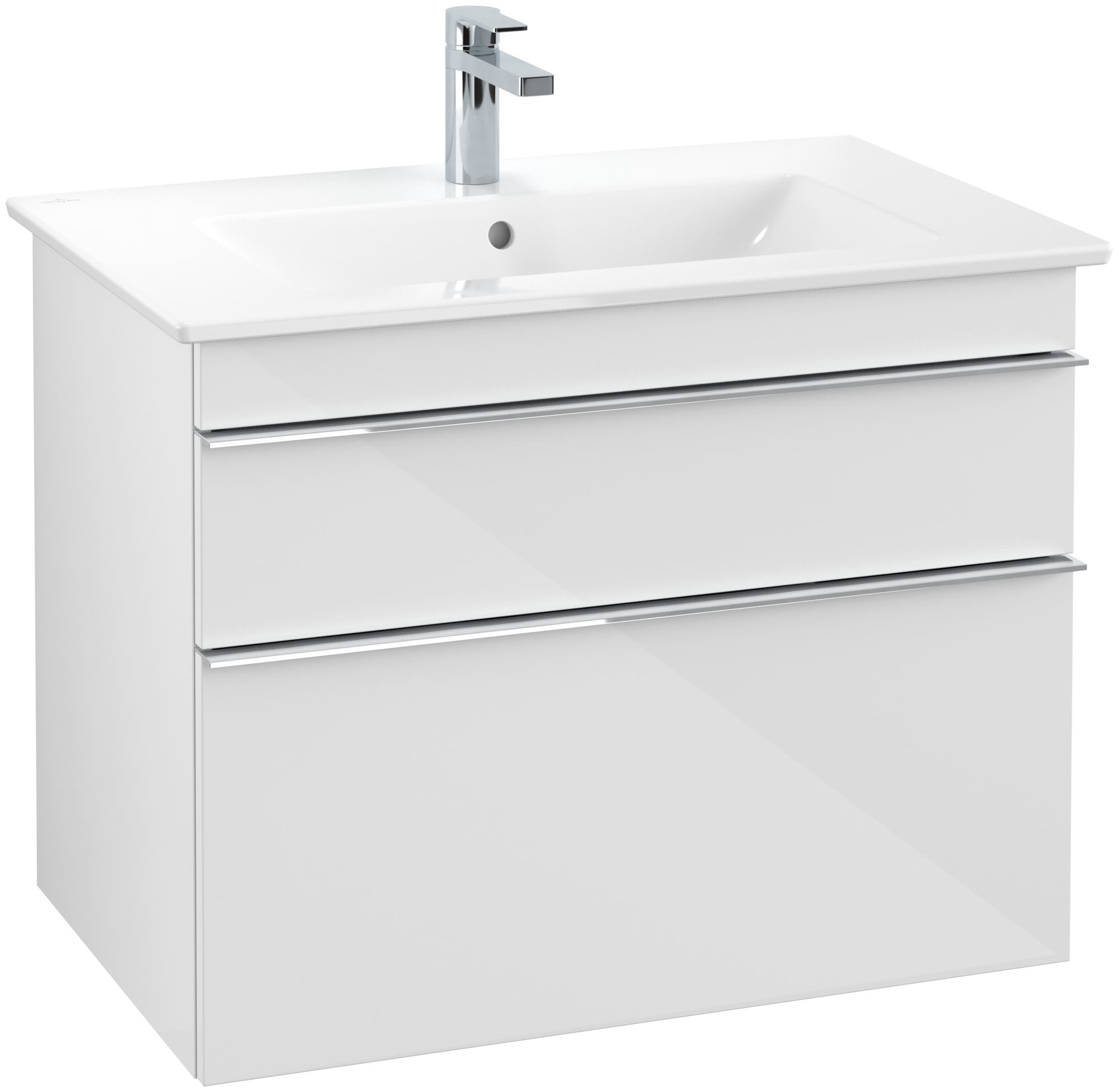 Villeroy & Boch Venticello Waschbeckenunterschrank, 2 Auszüge, 753x590x502mm, Korpus: Glossy White, Front: Glossy White