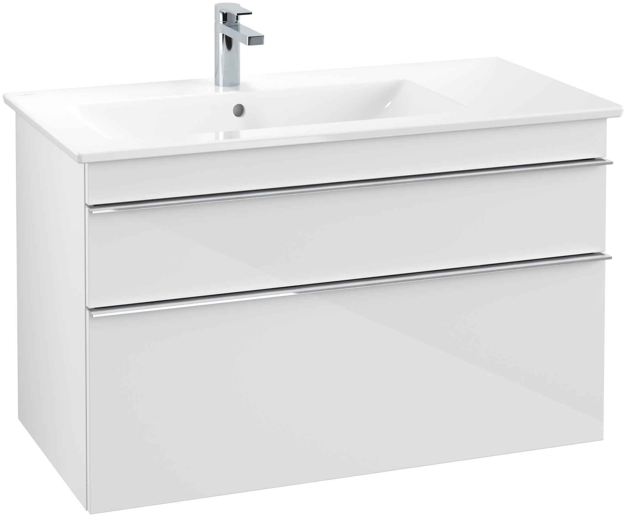 Villeroy & Boch Venticello Waschbeckenunterschrank, 2 Auszüge, 953x590x502mm, Korpus: Glossy White, Front: Glossy White
