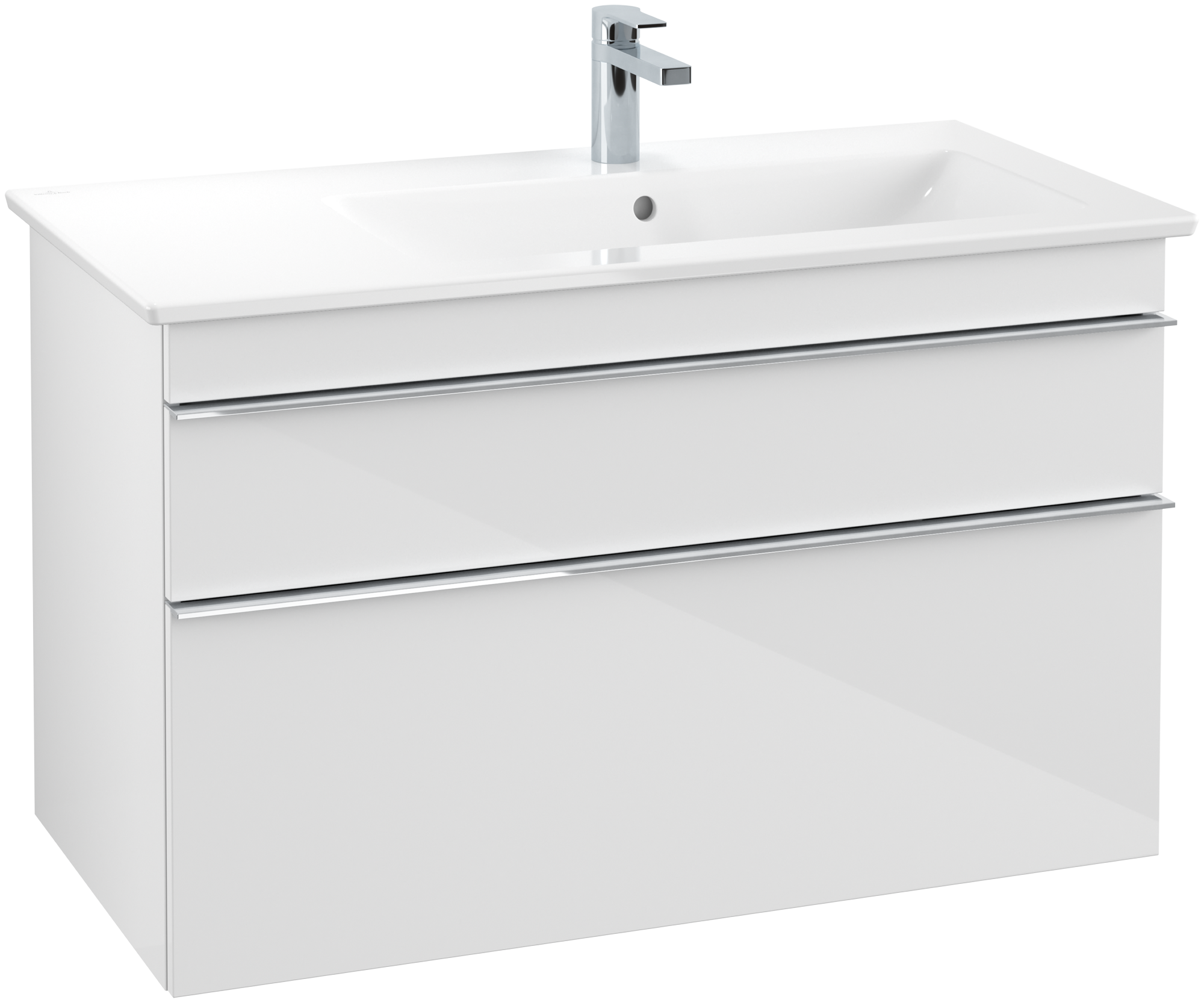 Villeroy & Boch Venticello Szafka podumywalkowa, 2 elementy wysuwane, 953x590x502mm, Korpus: Glossy White, Front: Glossy White