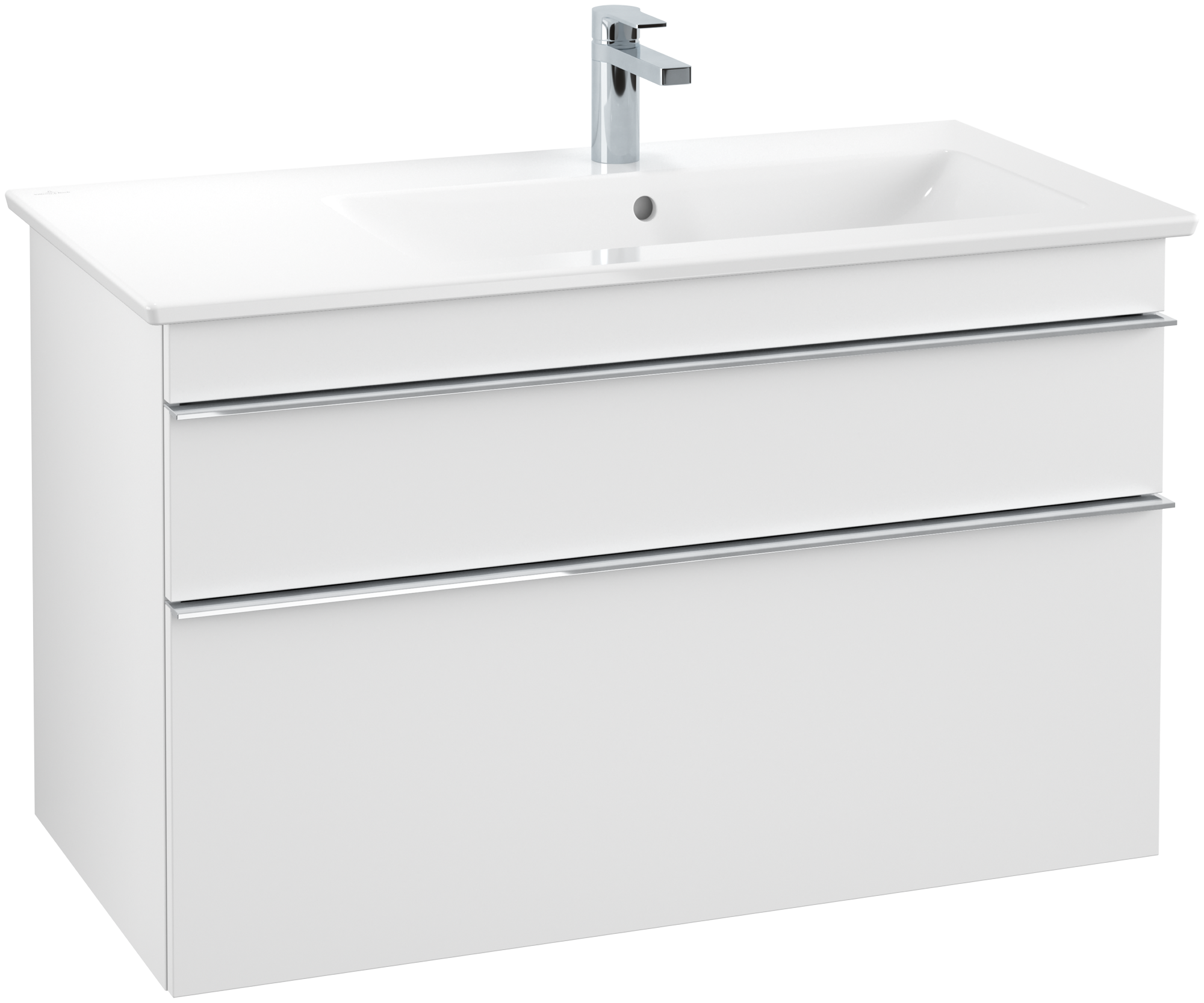 Villeroy & Boch Venticello Waschbeckenunterschrank, 2 Auszüge, 953x590x502mm, Korpus: White Matt, Front: White Matt