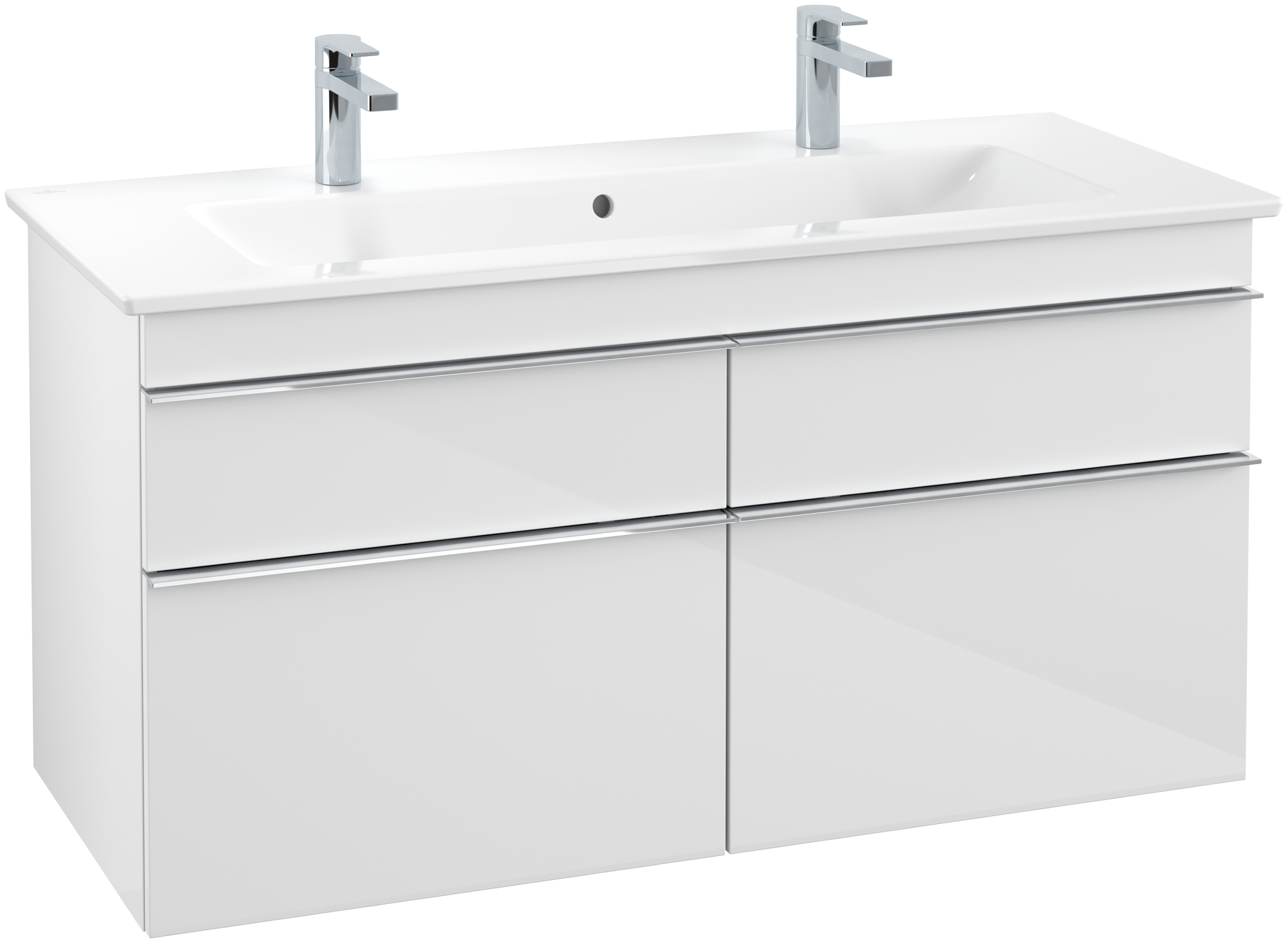 Villeroy & Boch Venticello Vanity unit, 4 pull-out compartments, 1153x590x502mm, Body: Glossy White, Front: Glossy White