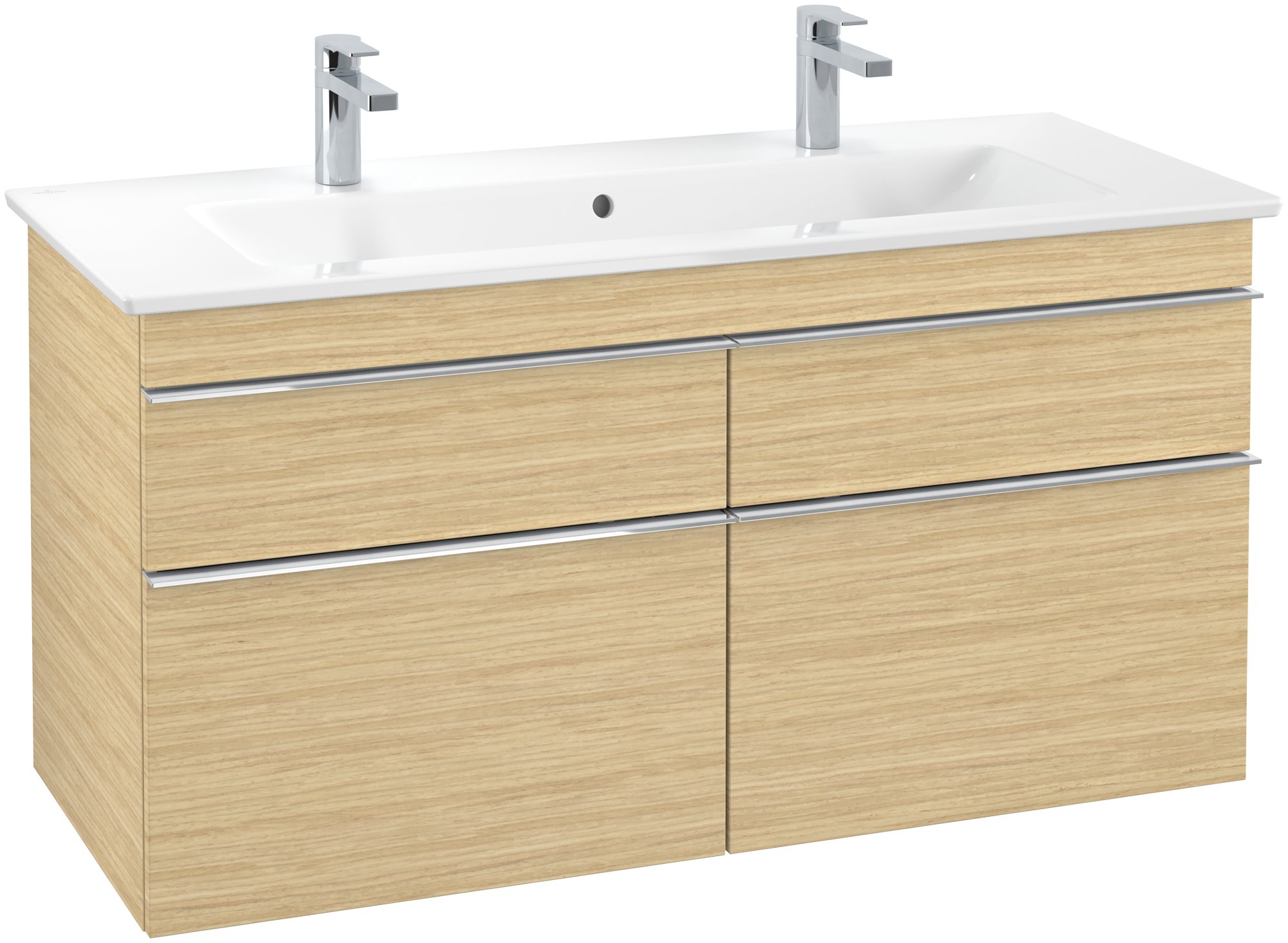 Villeroy & Boch Venticello Meuble sous plan, 4 tiroirs sur rails, 1153x590x502mm, Caisson: Nordic Oak, Façade: Nordic Oak