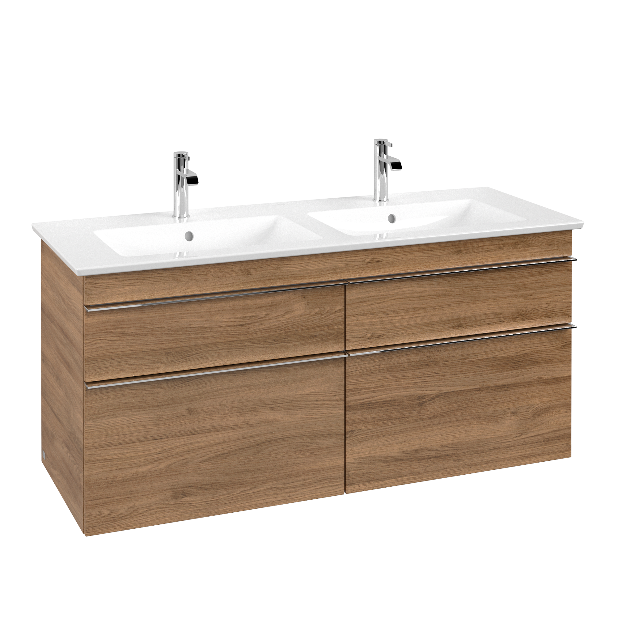 Villeroy & Boch Venticello Meuble sous plan, 4 tiroirs sur rails, 1253x590x477mm, Caisson: Oak Kansas, Façade: Oak Kansas