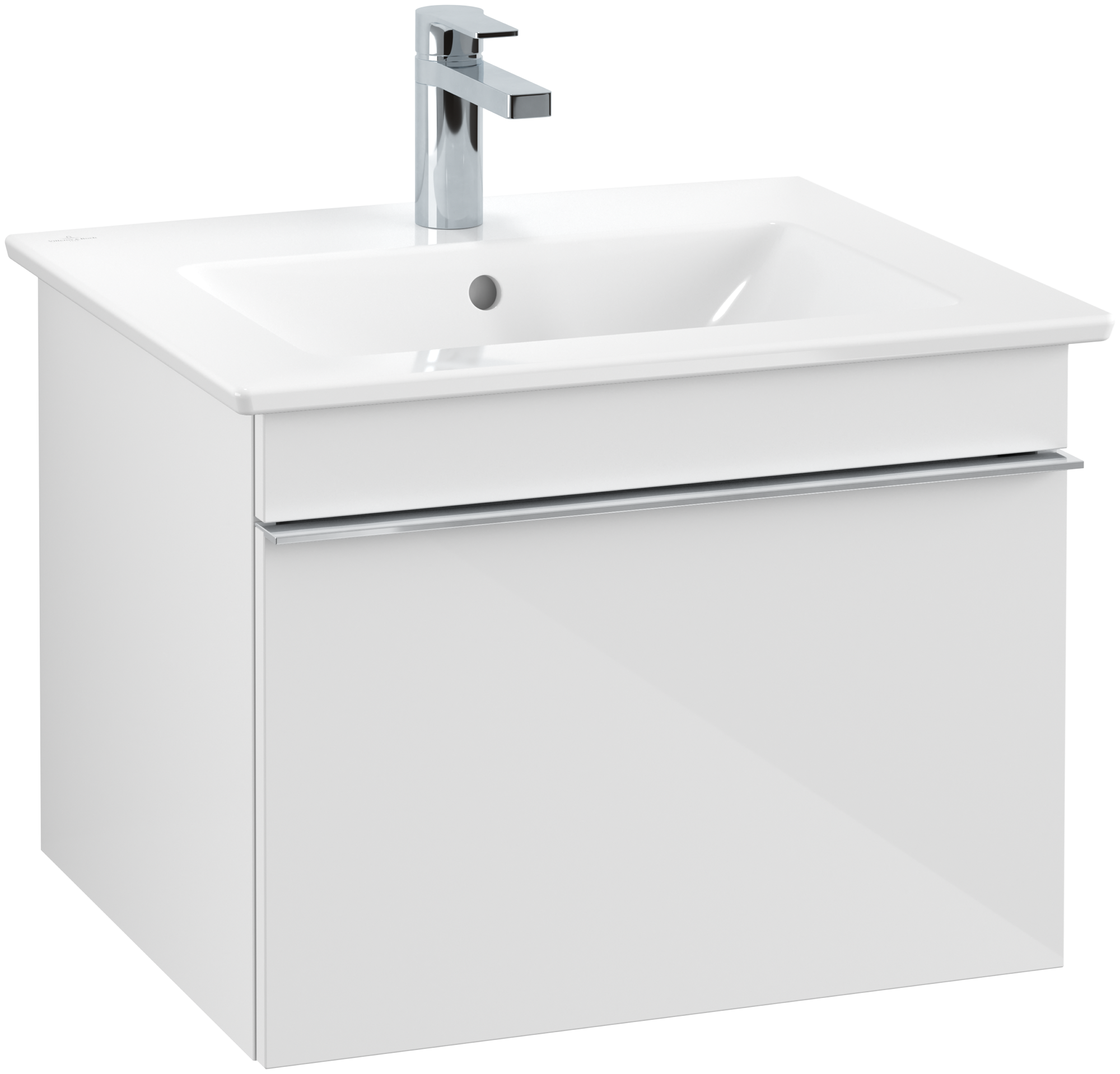 Villeroy & Boch Venticello Meuble sous plan, 1 tiroir sur rails, 553x420x477mm, Caisson: Glossy White, Façade: Glossy White