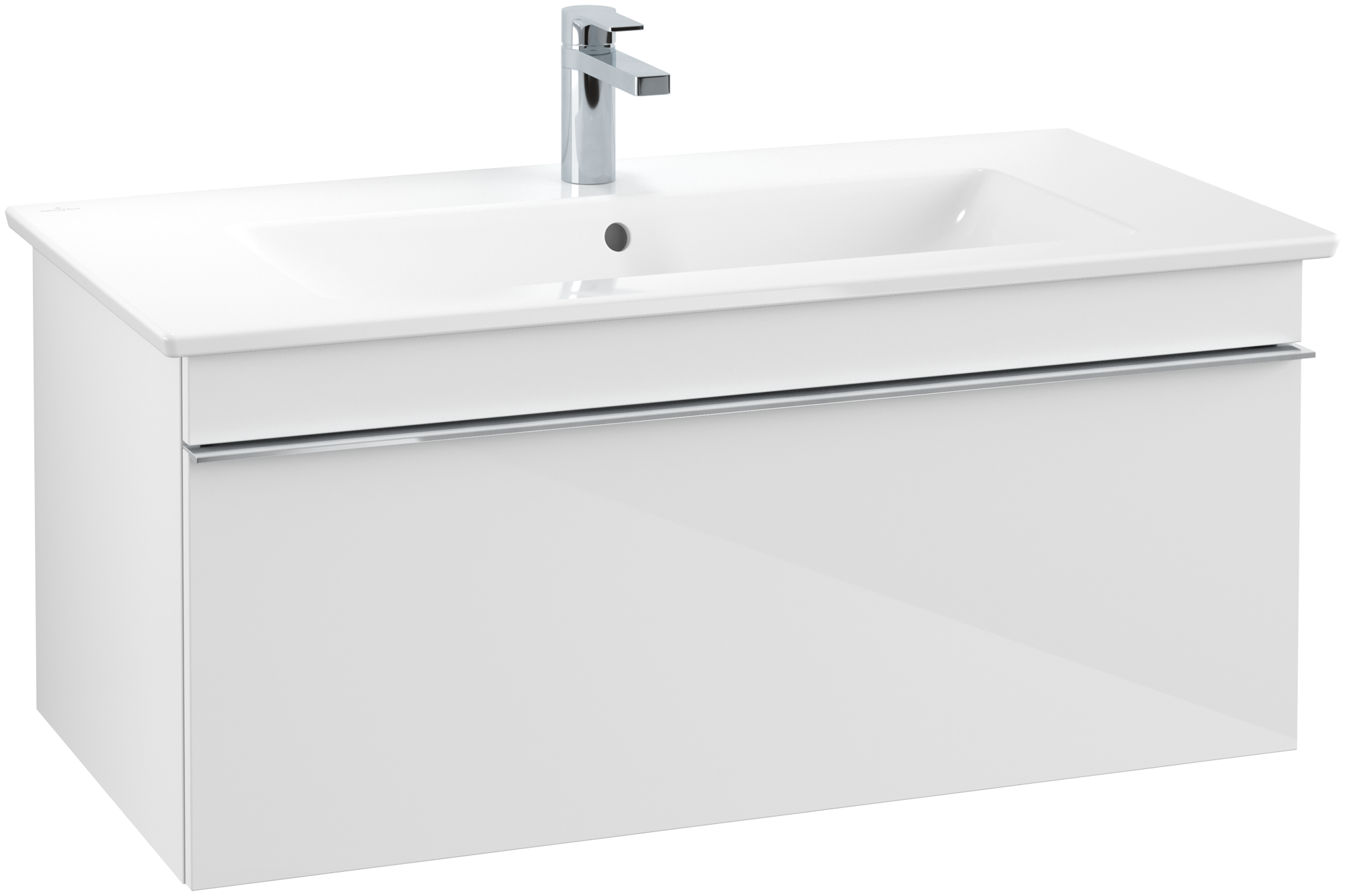 Villeroy & Boch Venticello Waschbeckenunterschrank, 1 Auszug, 953x420x502mm, Korpus: Glossy White, Front: Glossy White