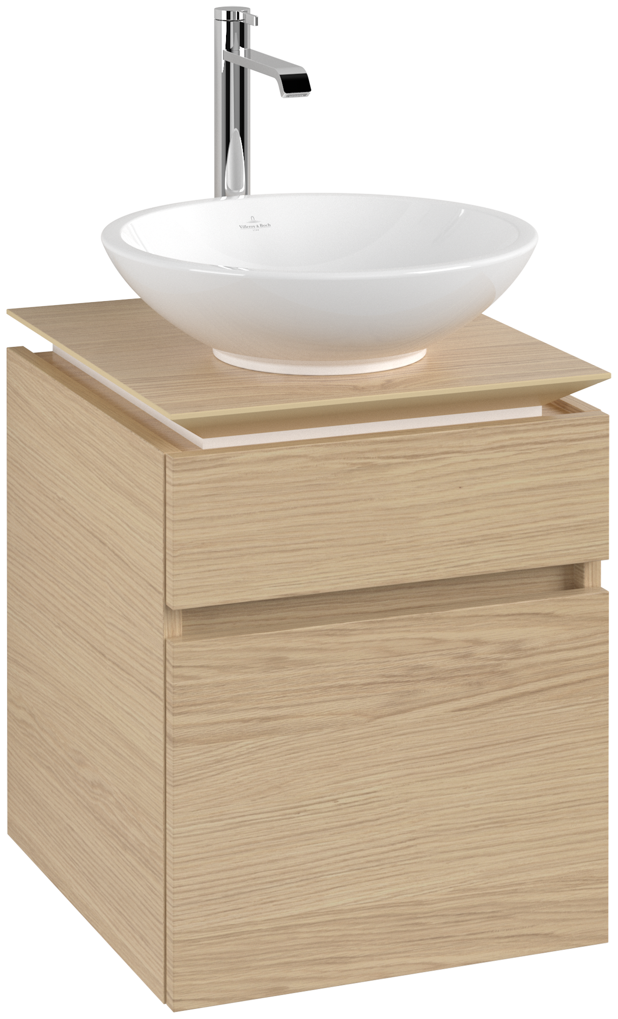 Villeroy & Boch Legato Vanity unit, 2 pull-out compartments, 450x550x500mm, Body: Nordic Oak, Front: Nordic Oak