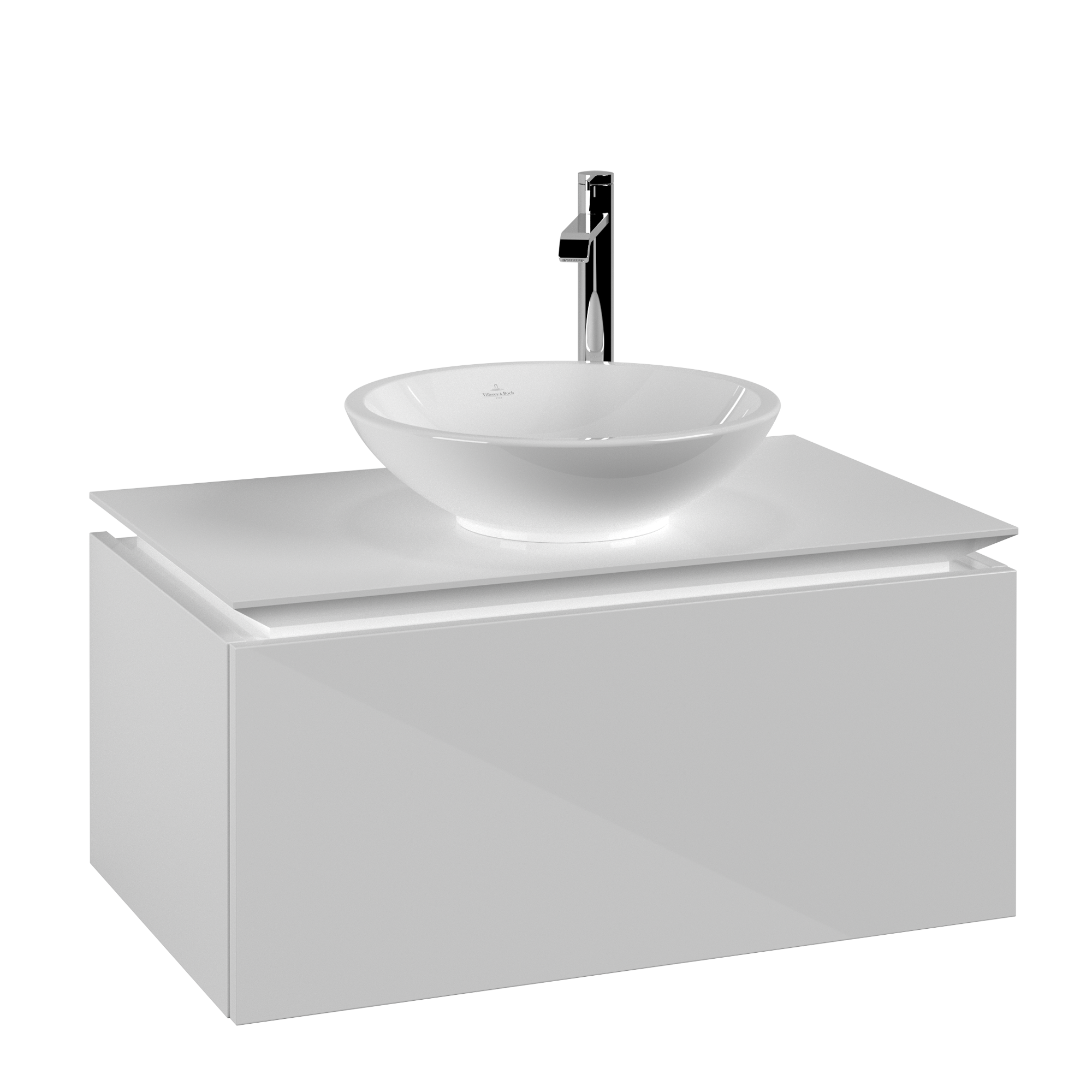 Villeroy & Boch Legato Szafka podumywalkowa, 1 element wysuwany, 800x380x500mm, Korpus: Glossy White, Front: Glossy White