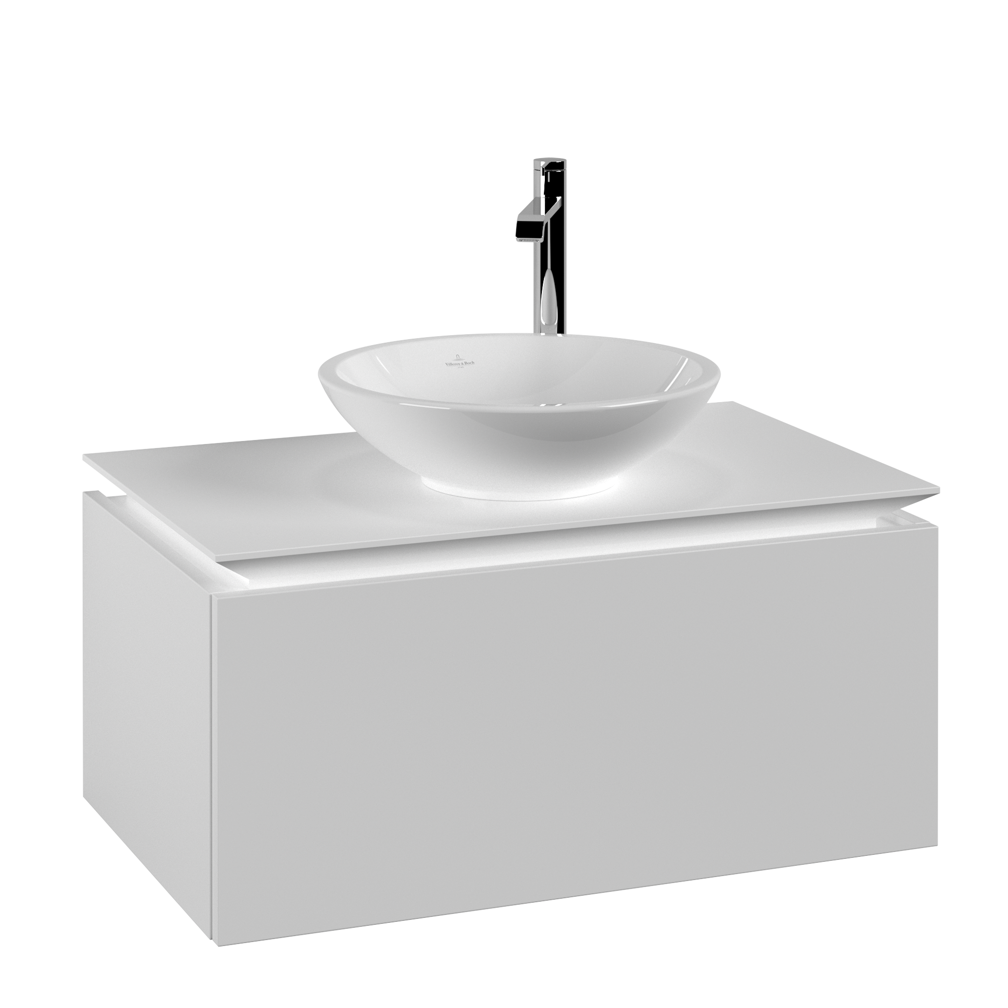 Villeroy & Boch Legato Waschbeckenunterschrank, 1 Auszug, 800x380x500mm, Korpus: White Matt, Front: White Matt