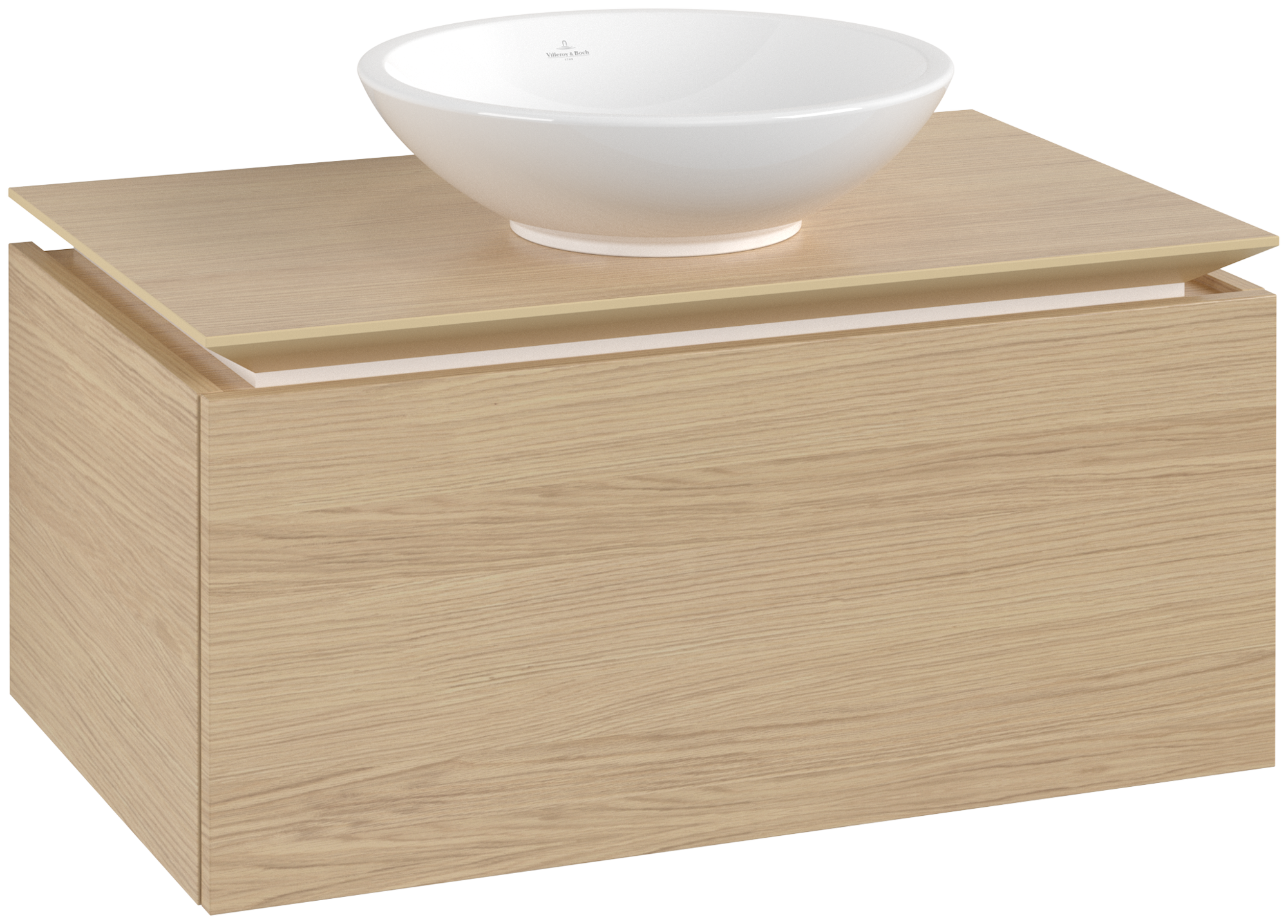 Villeroy & Boch Legato Meuble sous plan, 1 tiroir sur rails, 800x380x500mm, Caisson: Nordic Oak, Façade: Nordic Oak