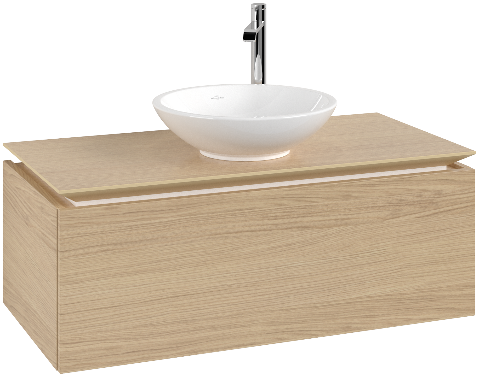 Villeroy & Boch Legato Servantskap, 1 uttrekkbart rom, 1000x380x500mm, Kropp: Nordic Oak, Front: Nordic Oak