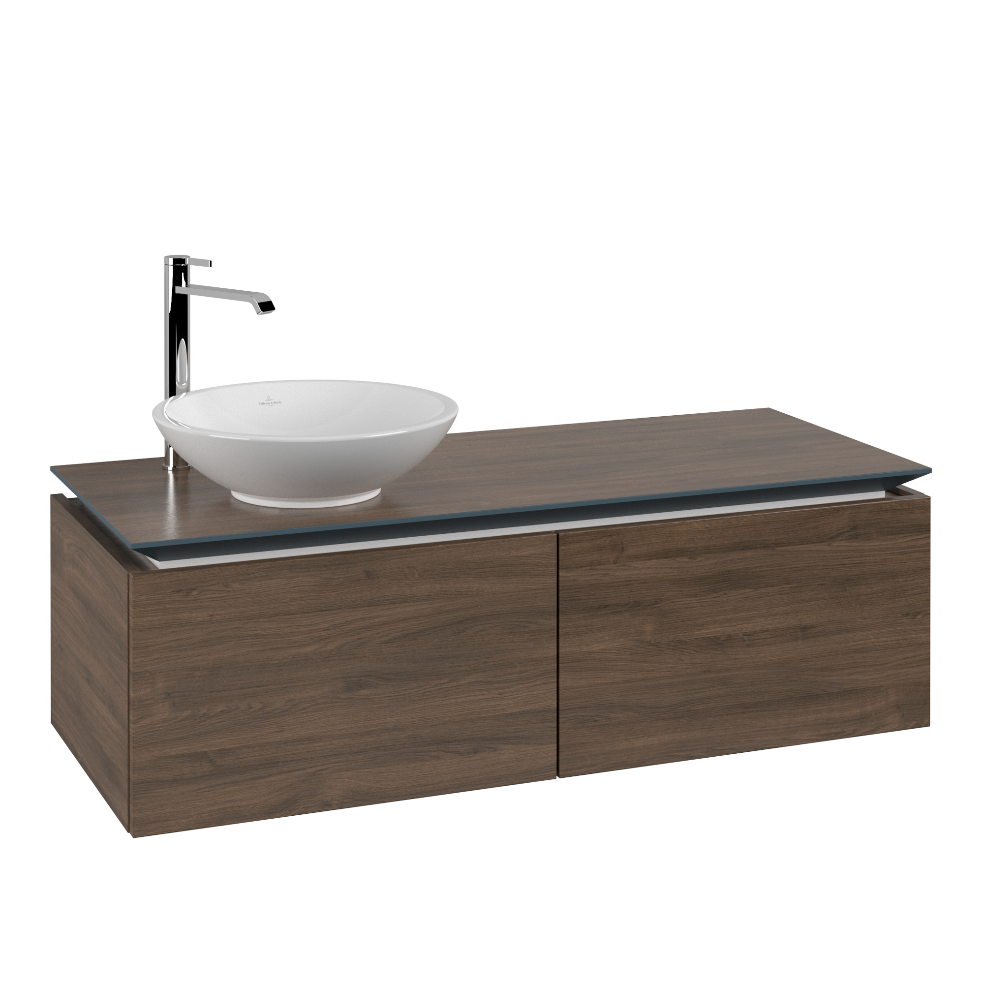 Villeroy & Boch Legato Wastafelonderkast, 2 uittrekladen, 1200x380x500mm, Corpus: Arizona Oak, Front: Arizona Oak