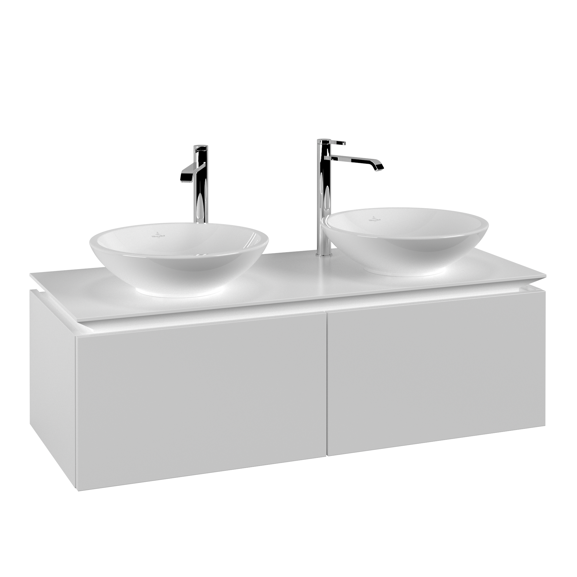 Villeroy & Boch Legato Waschbeckenunterschrank, 2 Auszüge, 1200x380x500mm, Korpus: White Matt, Front: White Matt