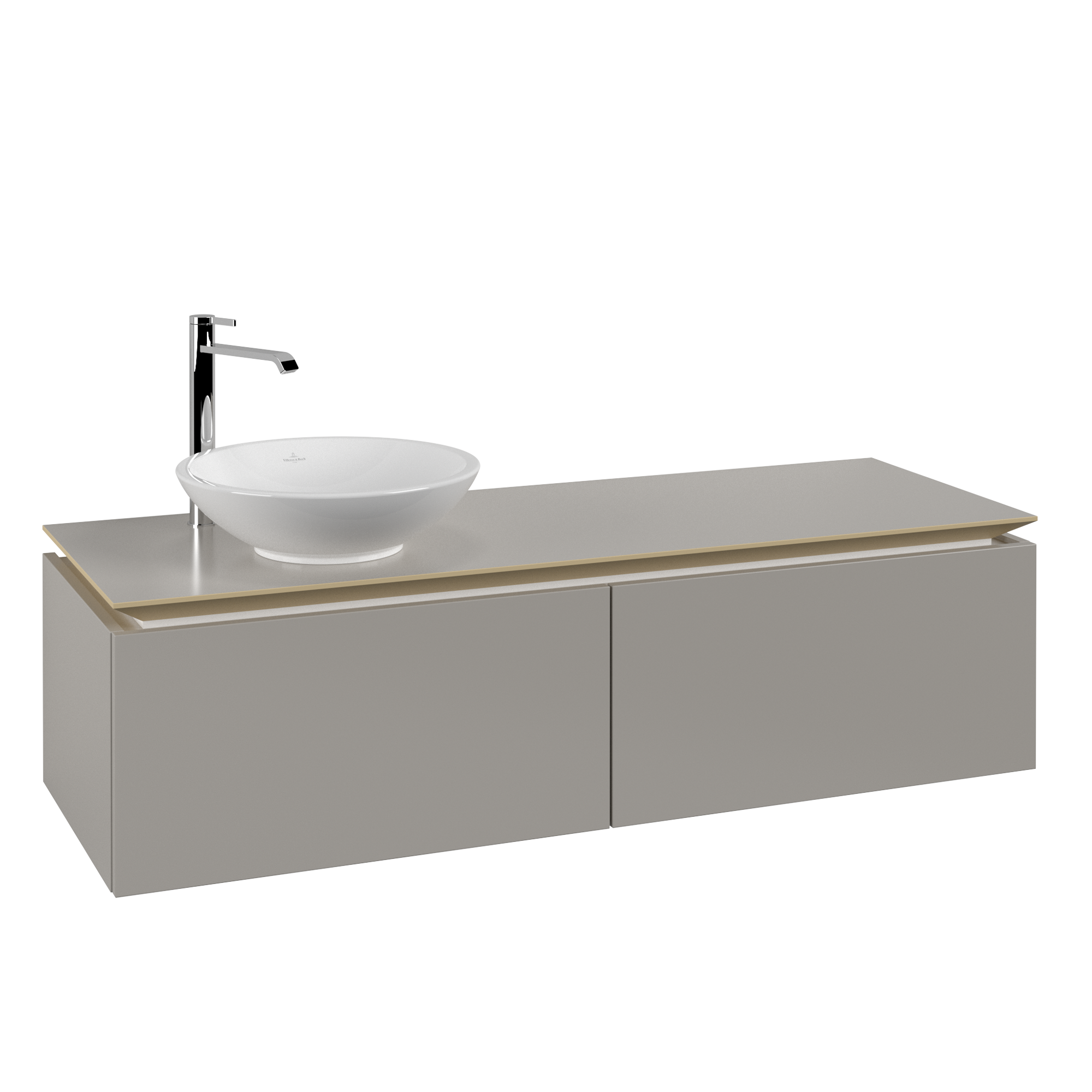 Villeroy & Boch Legato Szafka podumywalkowa, 2 elementy wysuwane, 1400x380x500mm, Korpus: Soft Grey, Front: Soft Grey