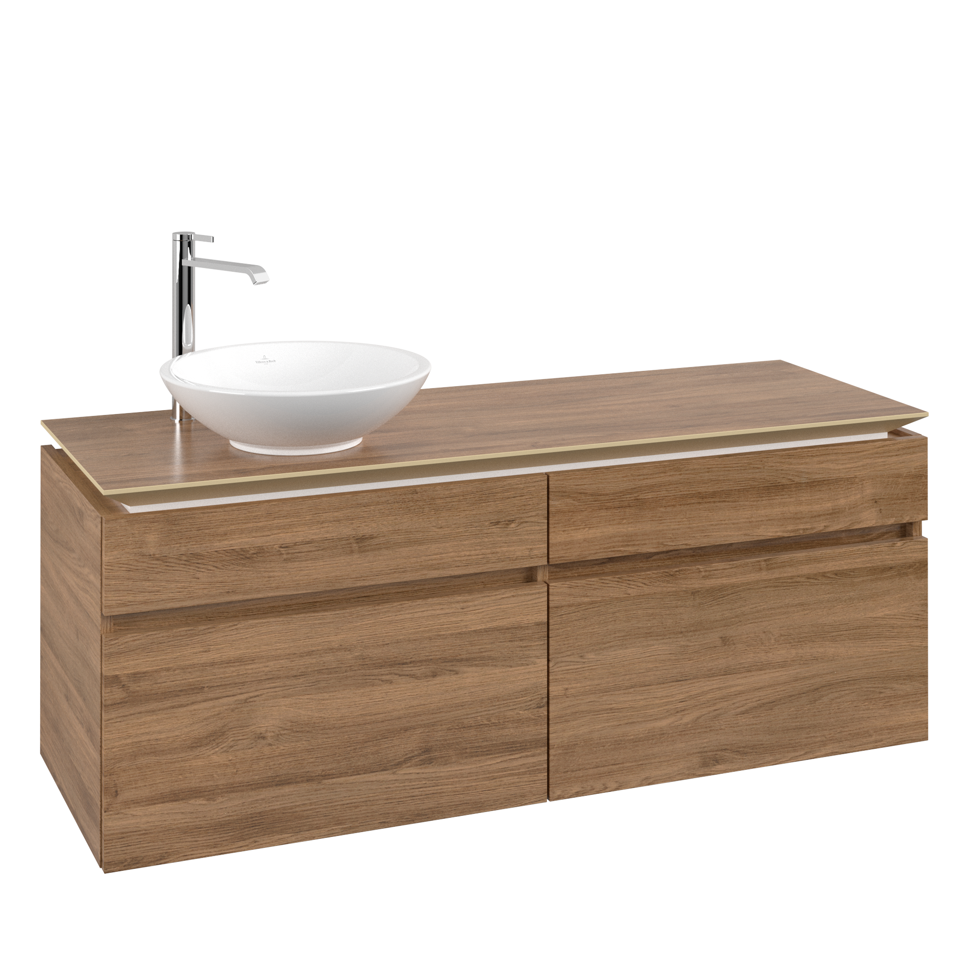 Villeroy & Boch Legato Vanity unit, 4 pull-out compartments, 1400x550x500mm, Body: Oak Kansas, Front: Oak Kansas