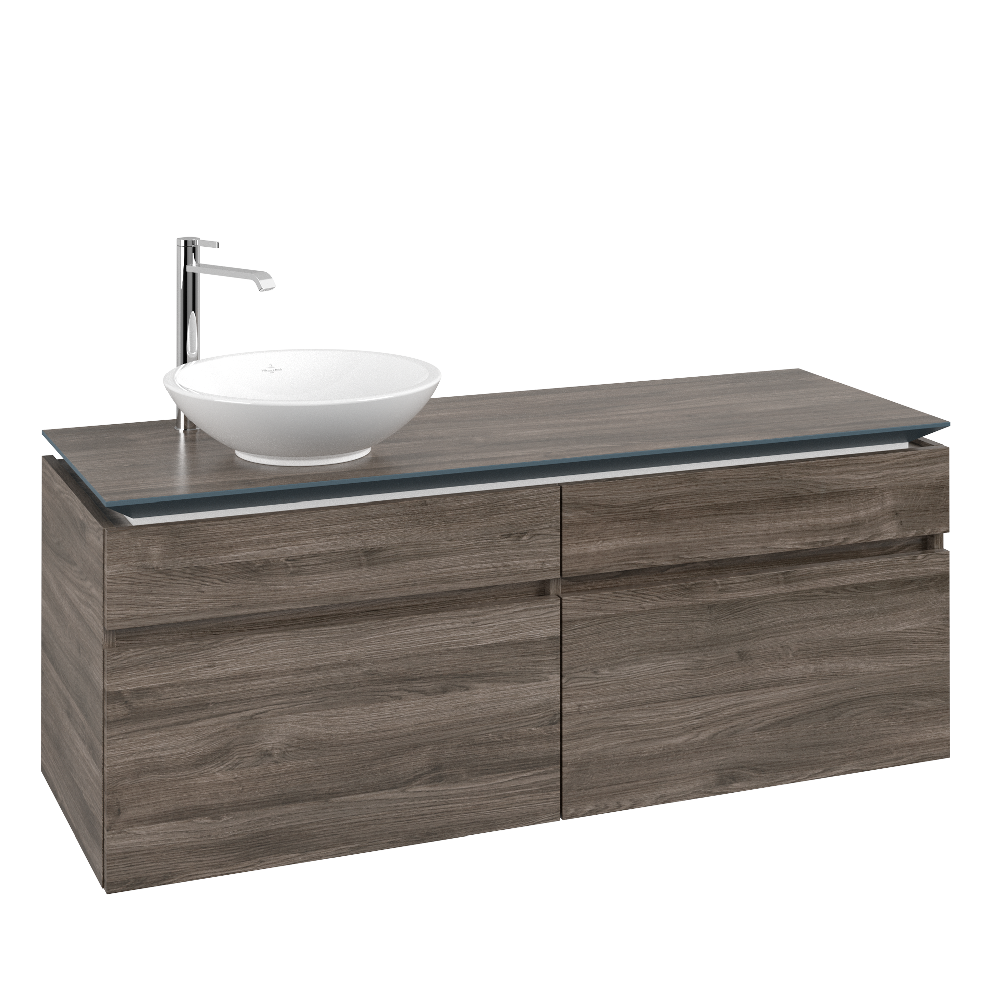 Villeroy & Boch Legato Vanity unit, 4 pull-out compartments, 1400x550x500mm, Body: Stone Oak, Front: Stone Oak
