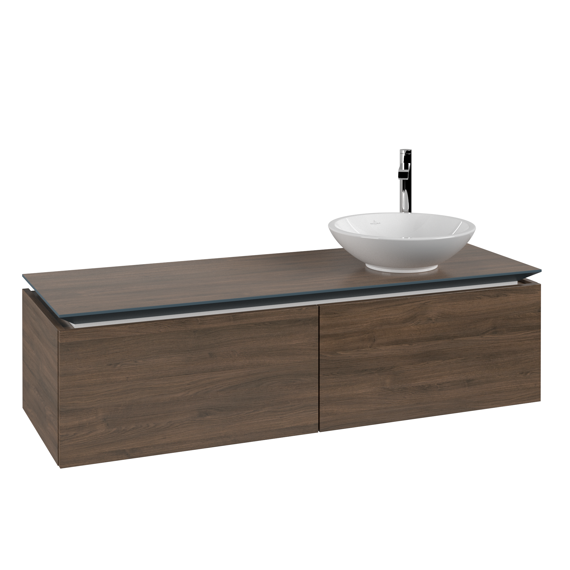 Villeroy & Boch Legato Waschbeckenunterschrank, 2 Auszüge, 1400x380x500mm, Korpus: Arizona Oak, Front: Arizona Oak