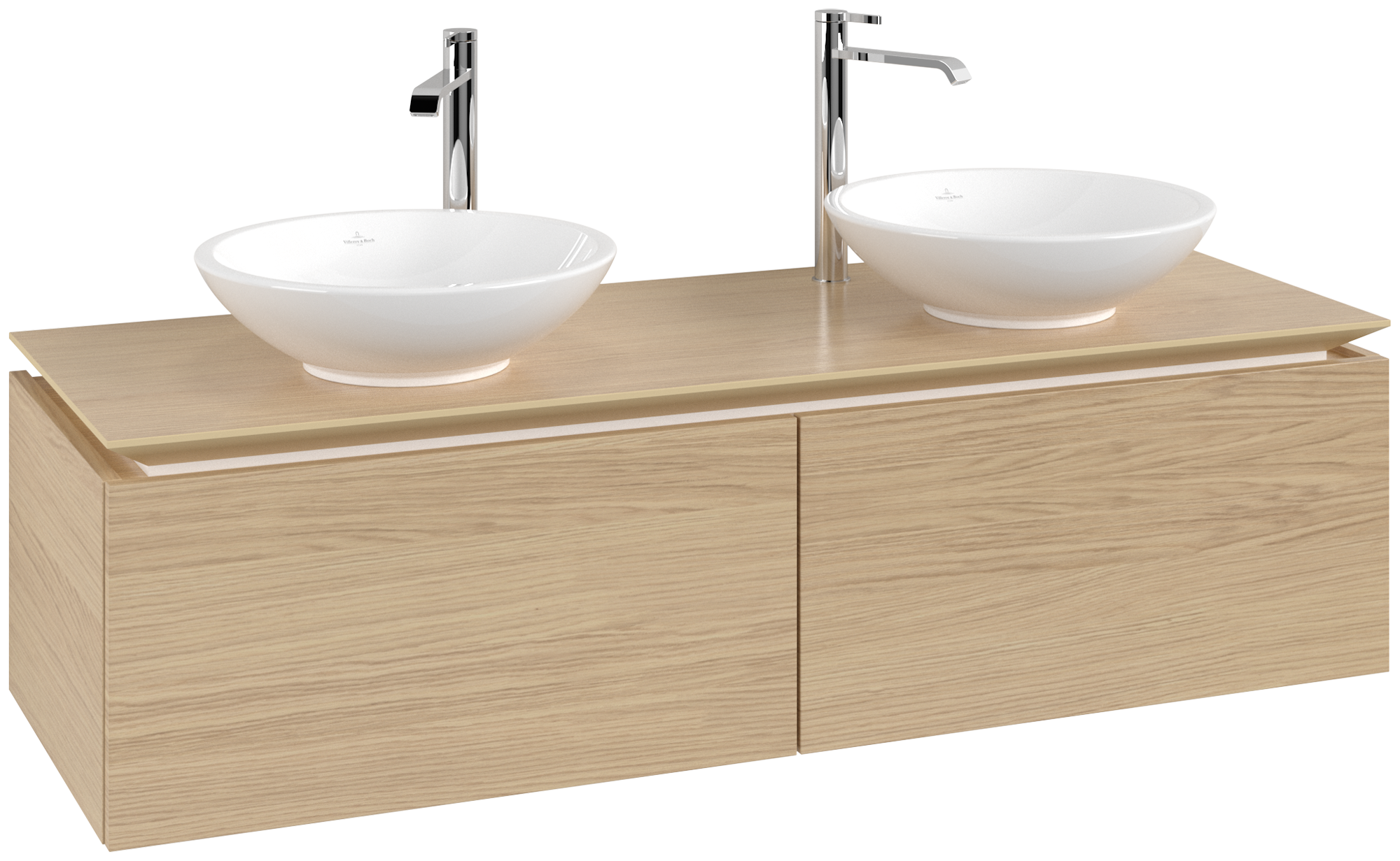 Villeroy & Boch Legato Szafka podumywalkowa, 2 elementy wysuwane, 1400x380x500mm, Korpus: Nordic Oak, Front: Nordic Oak