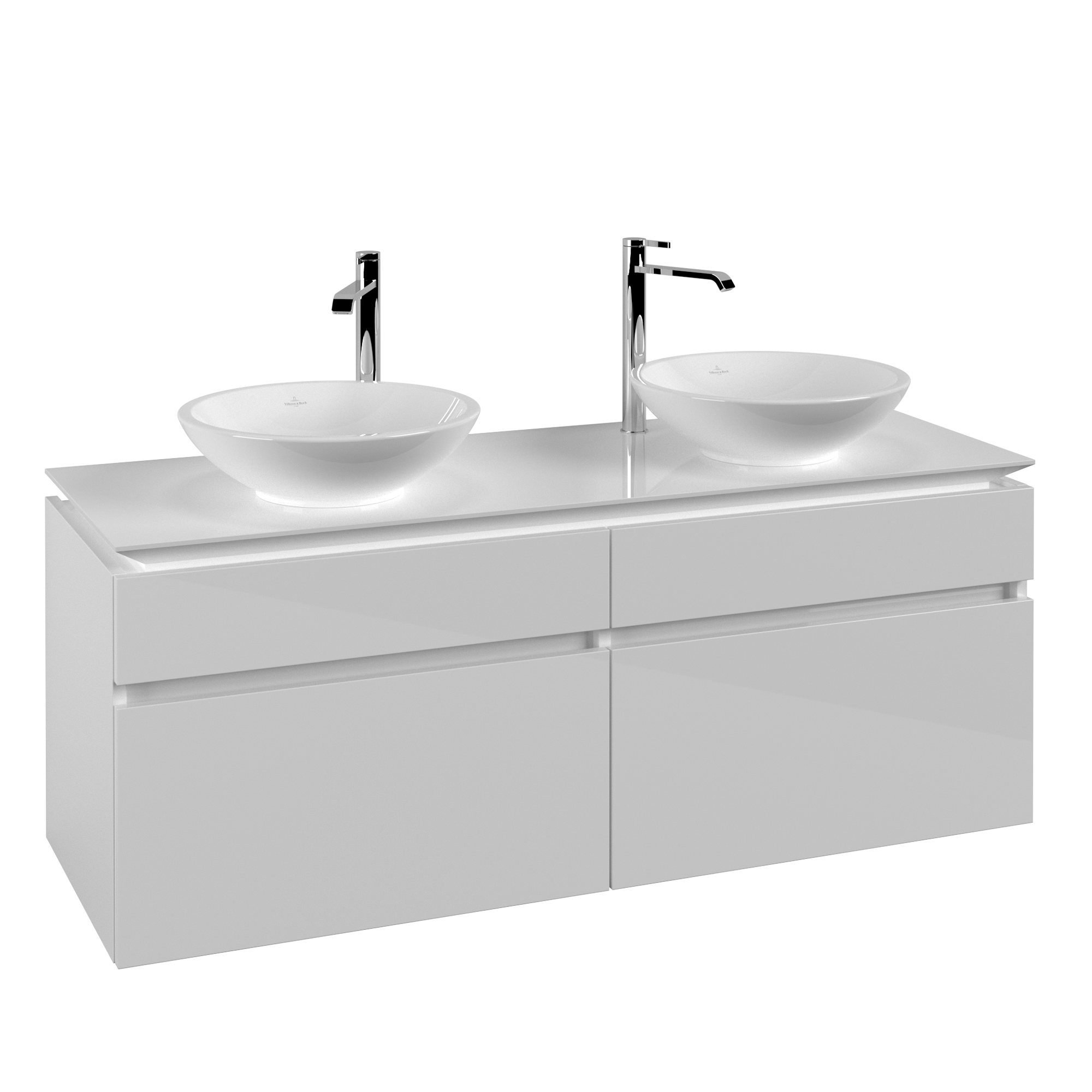 Villeroy & Boch Legato Szafka podumywalkowa, 4 elementy wysuwane, 1400x550x500mm, Korpus: Glossy White, Front: Glossy White