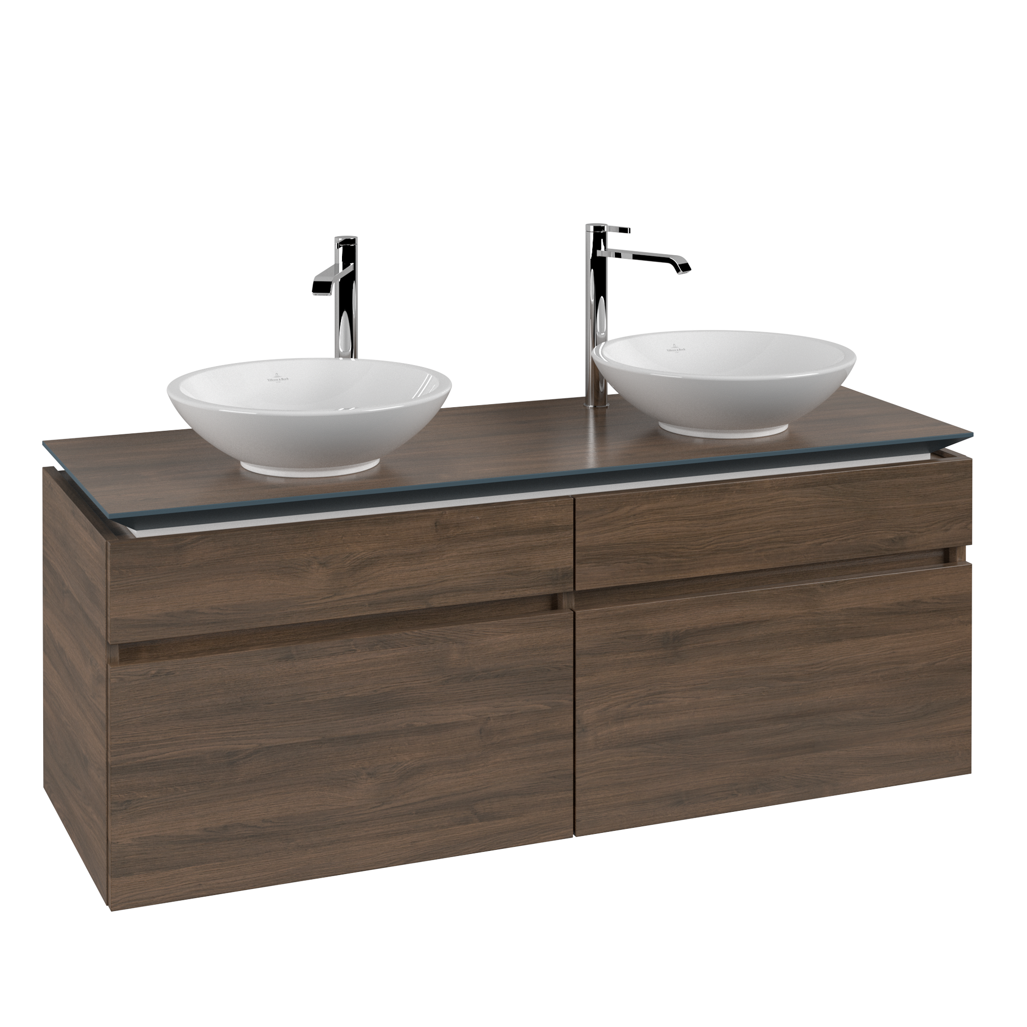 Villeroy & Boch Legato Skåp till tvättställ, 4 utdragbara fack, 1400x550x500mm, Kropp: Arizona Oak, Framsida: Arizona Oak