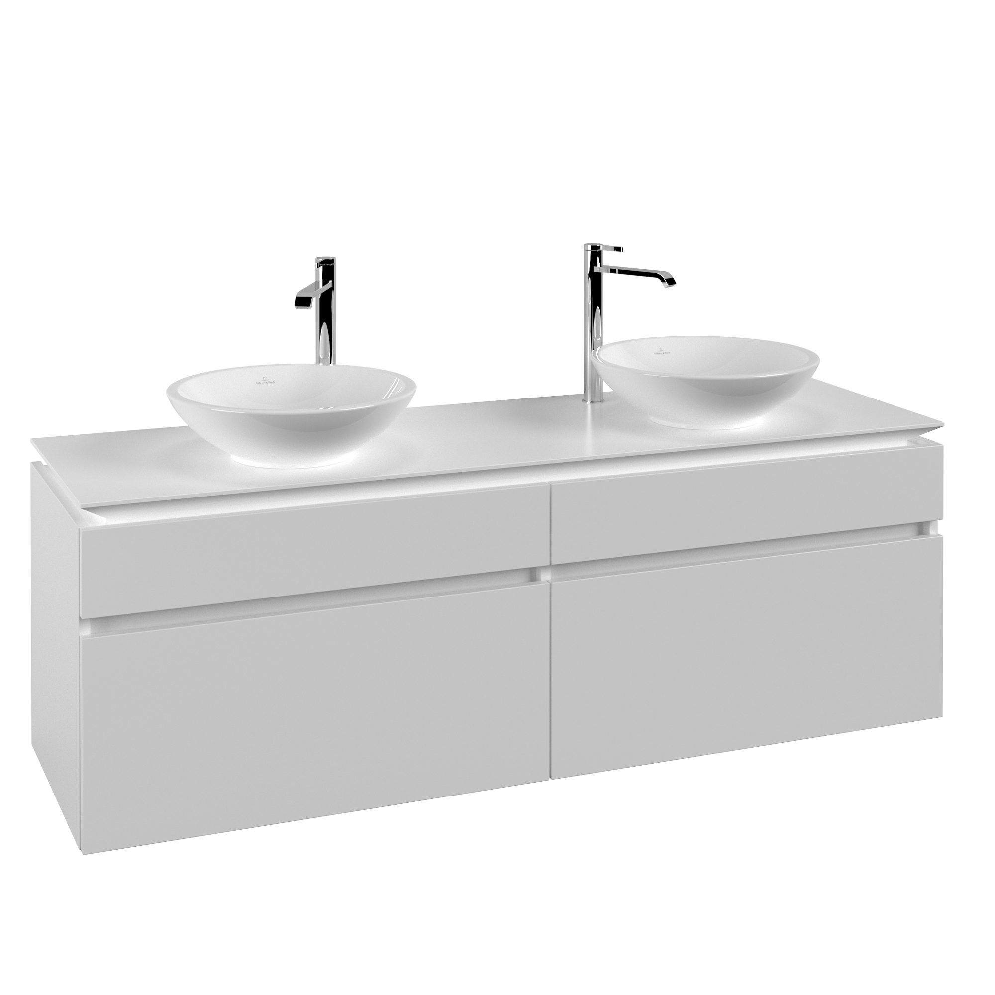 Villeroy & Boch Legato Vanity unit, 4 pull-out compartments, 1600x550x500mm, Body: White Matt, Front: White Matt