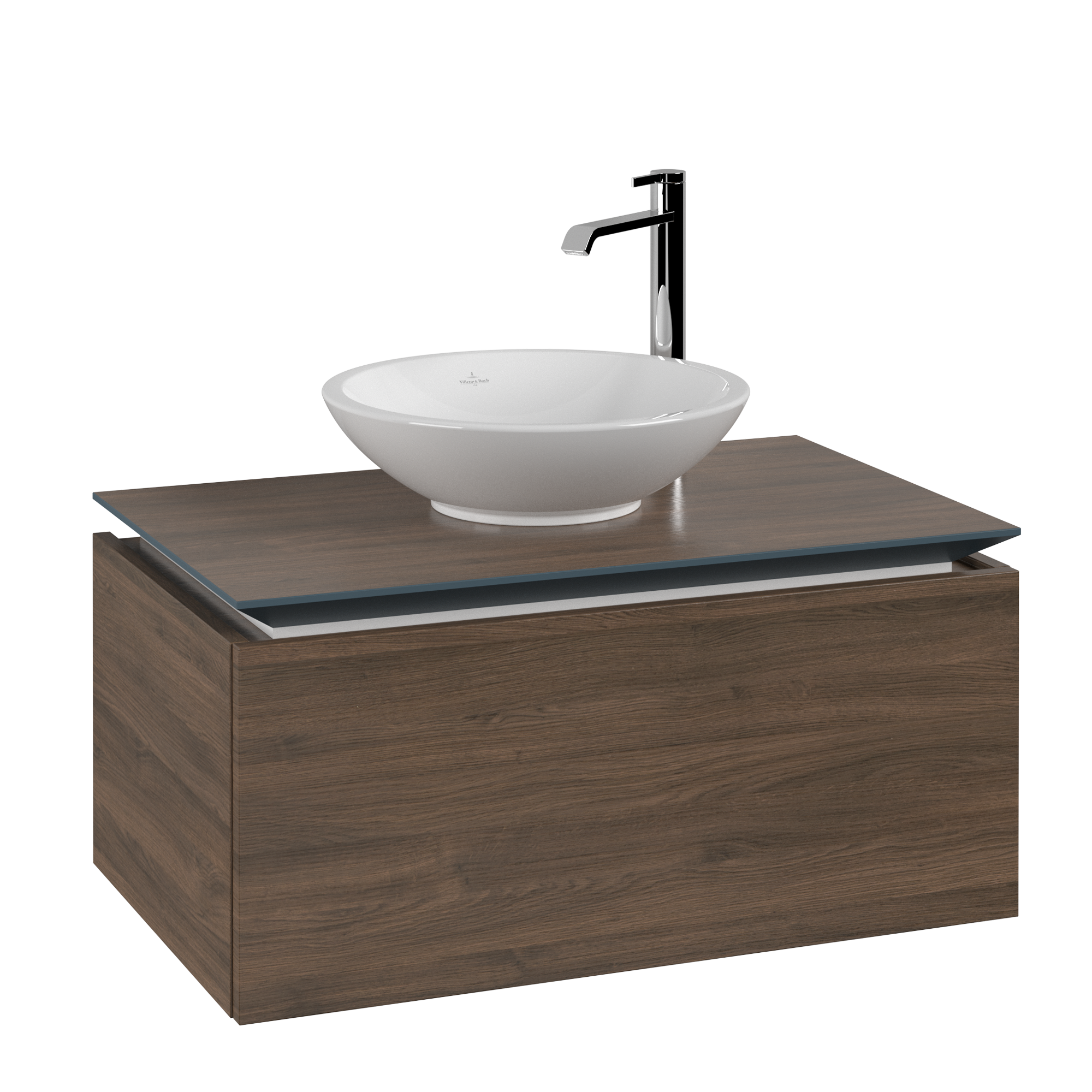 Villeroy & Boch Legato Waschbeckenunterschrank, 1 Auszug, 800x380x500mm, Korpus: Arizona Oak, Front: Arizona Oak