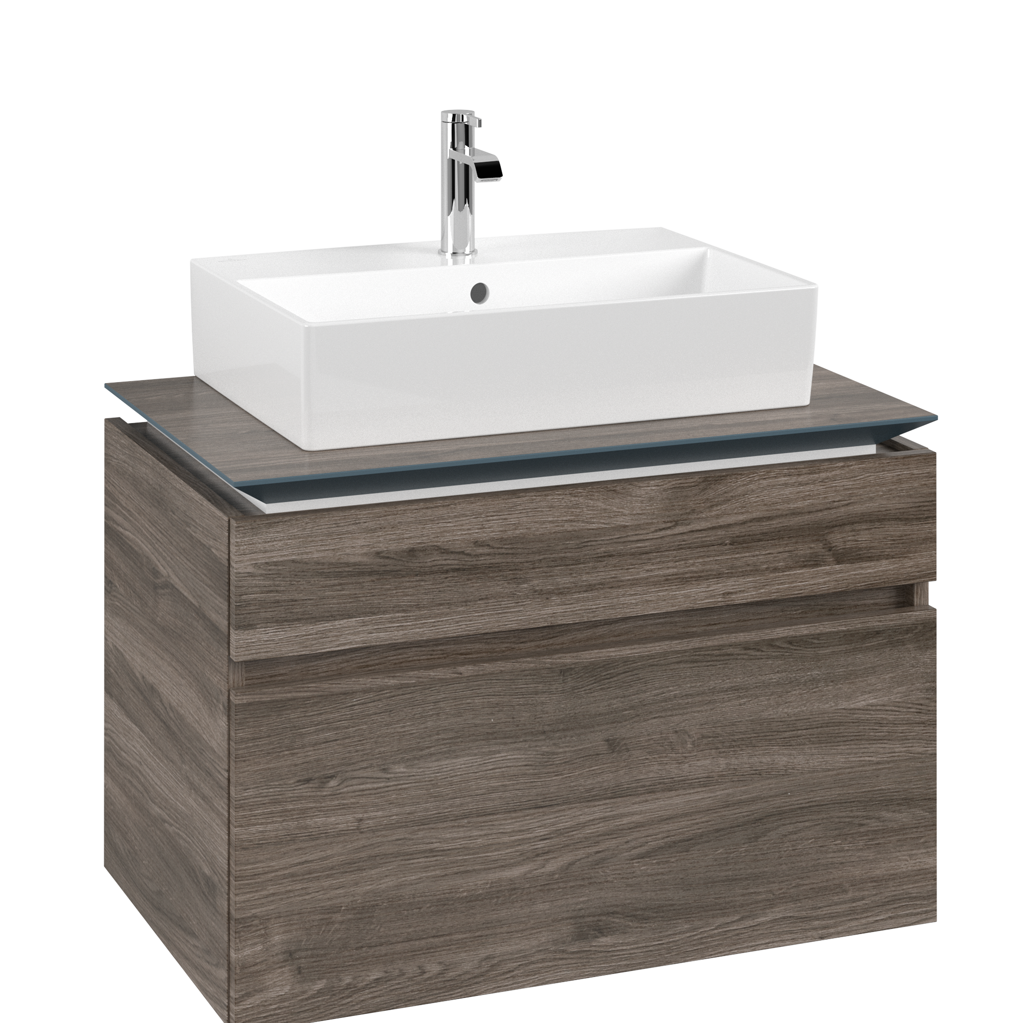 Villeroy & Boch Legato Vanity unit, 2 pull-out compartments, 800x550x500mm, Body: Stone Oak, Front: Stone Oak