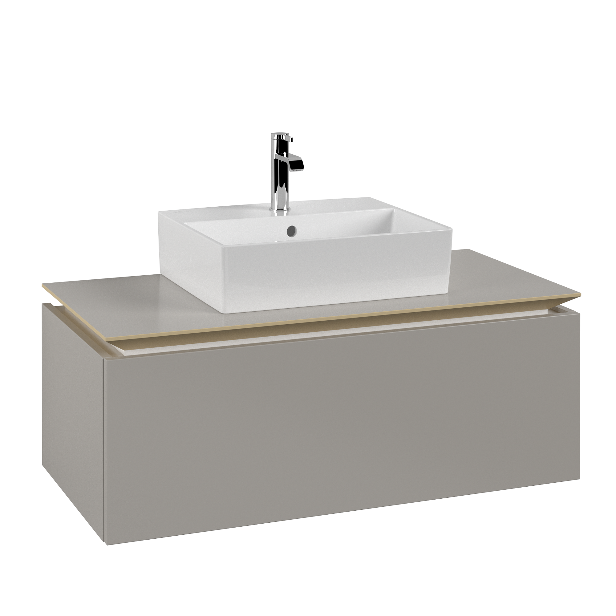 Villeroy & Boch Legato Meuble sous plan, 1 tiroir sur rails, 1000x380x500mm, Caisson: Soft Grey, Façade: Soft Grey