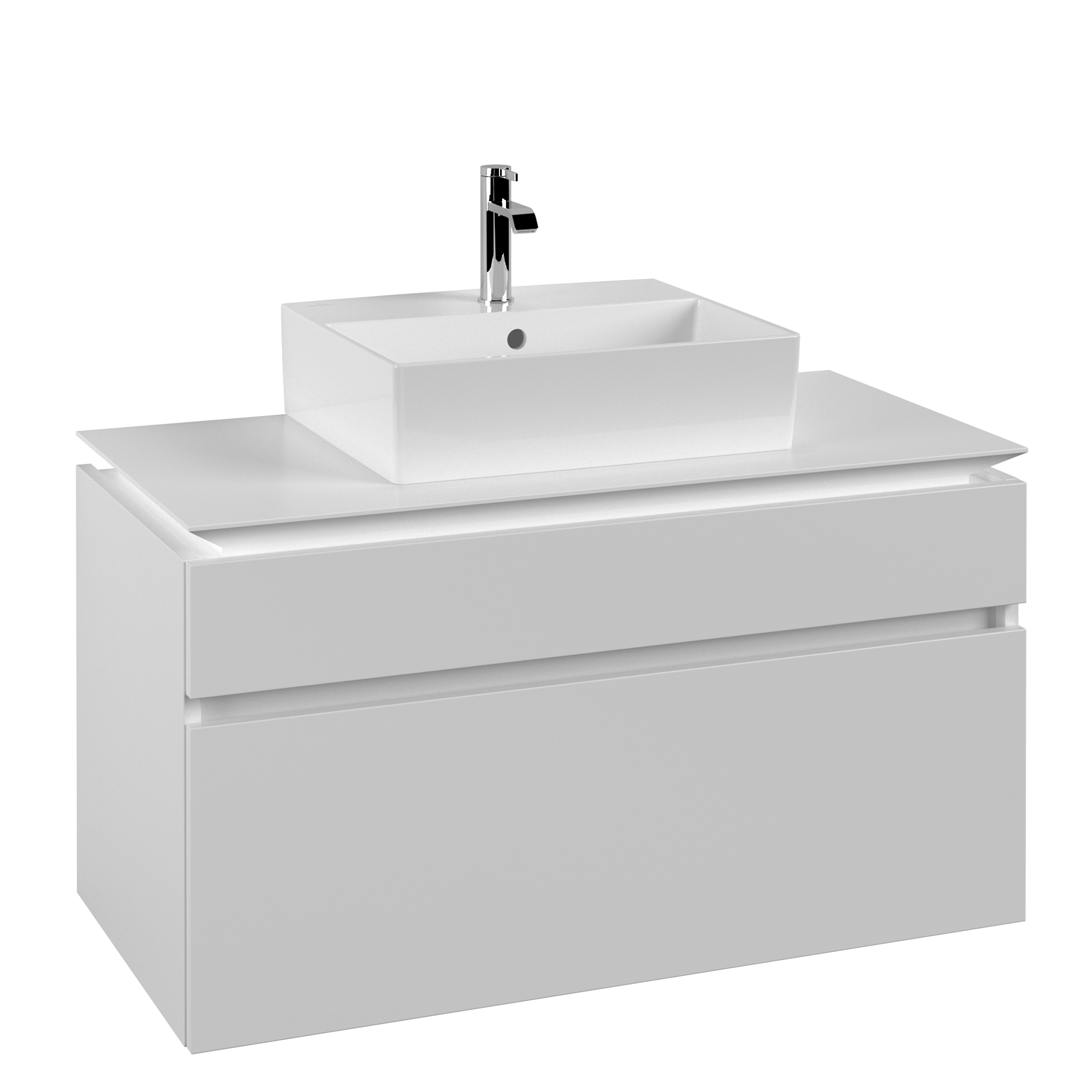 Villeroy & Boch Legato Waschbeckenunterschrank, 2 Auszüge, 1000x550x500mm, Korpus: White Matt, Front: White Matt