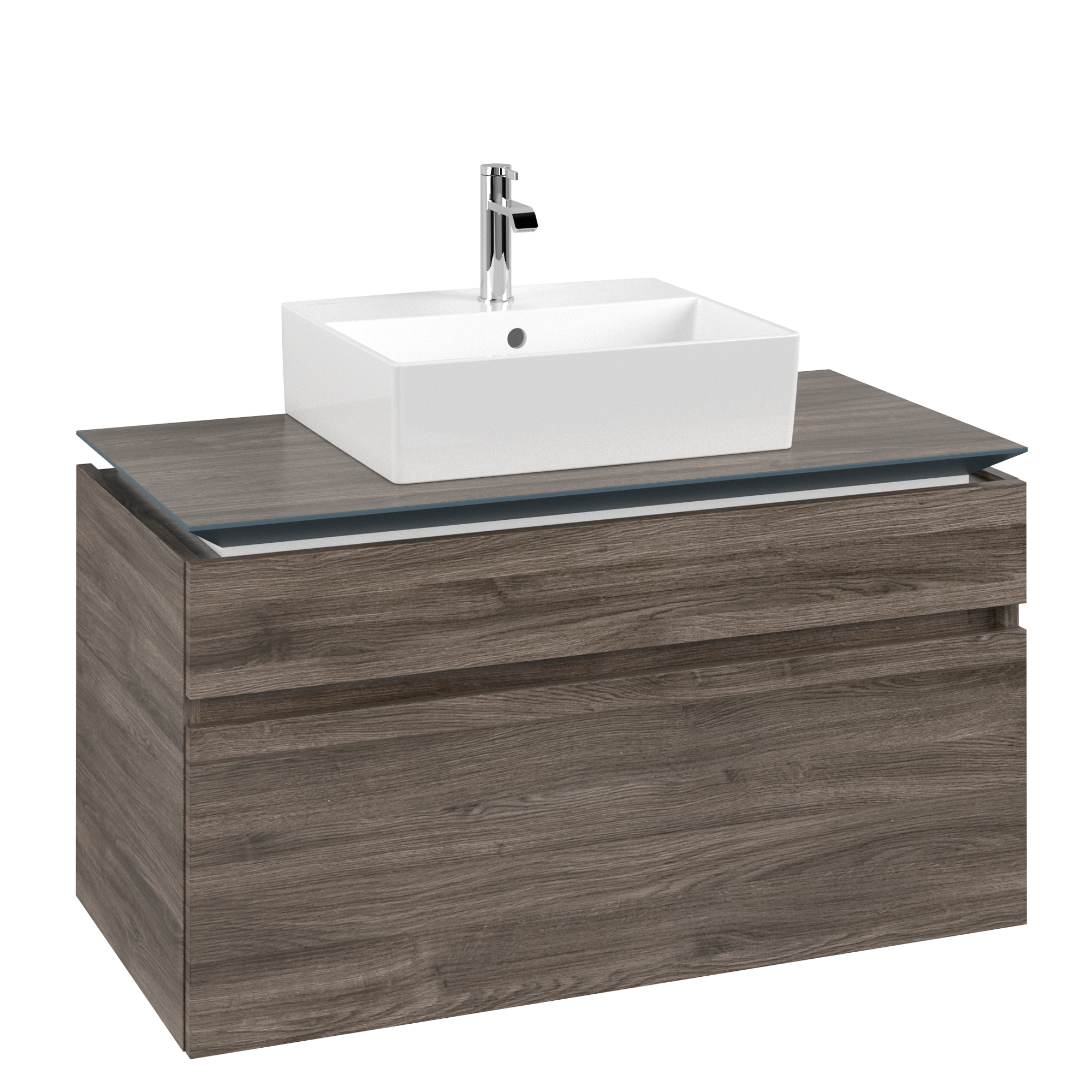 Villeroy & Boch Legato Vanity unit, 2 pull-out compartments, 1000x550x500mm, Body: Stone Oak, Front: Stone Oak