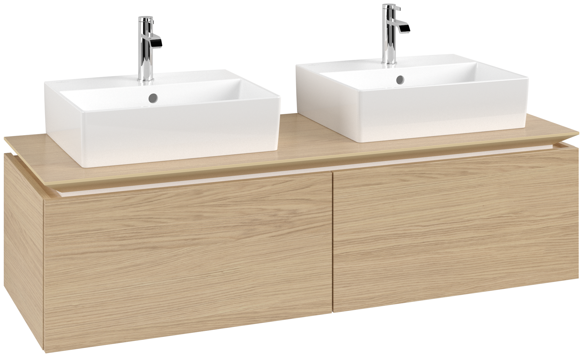 Villeroy & Boch Legato Vanity unit, 2 pull-out compartments, 1400x380x500mm, Body: Nordic Oak, Front: Nordic Oak