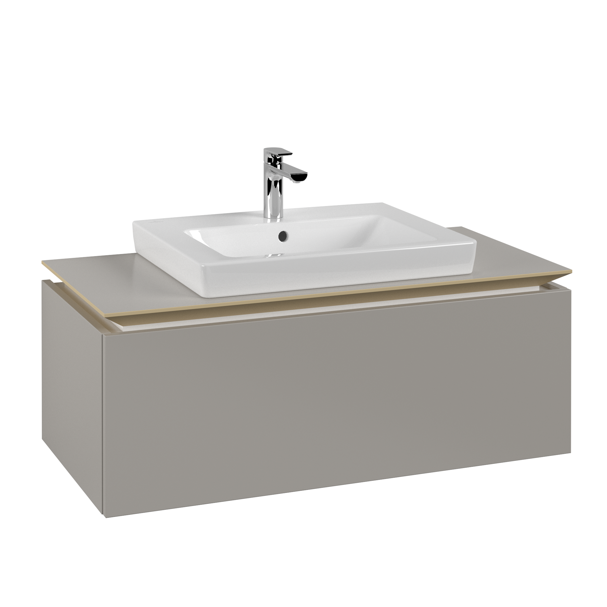 Villeroy & Boch Legato Meuble sous plan, 1 tiroir sur rails, 1000x380x500mm, Caisson: Soft Grey, Façade: Soft Grey