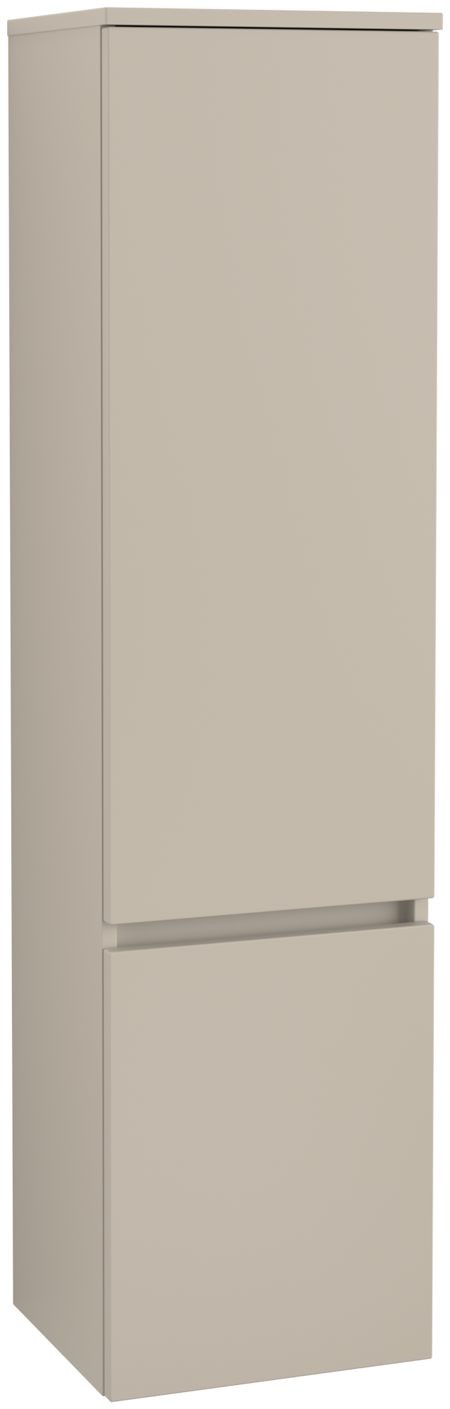 Villeroy & Boch Legato Hochschrank, 2 Türen, 400x1550x350mm, Korpus: Soft Grey, Front: Soft Grey
