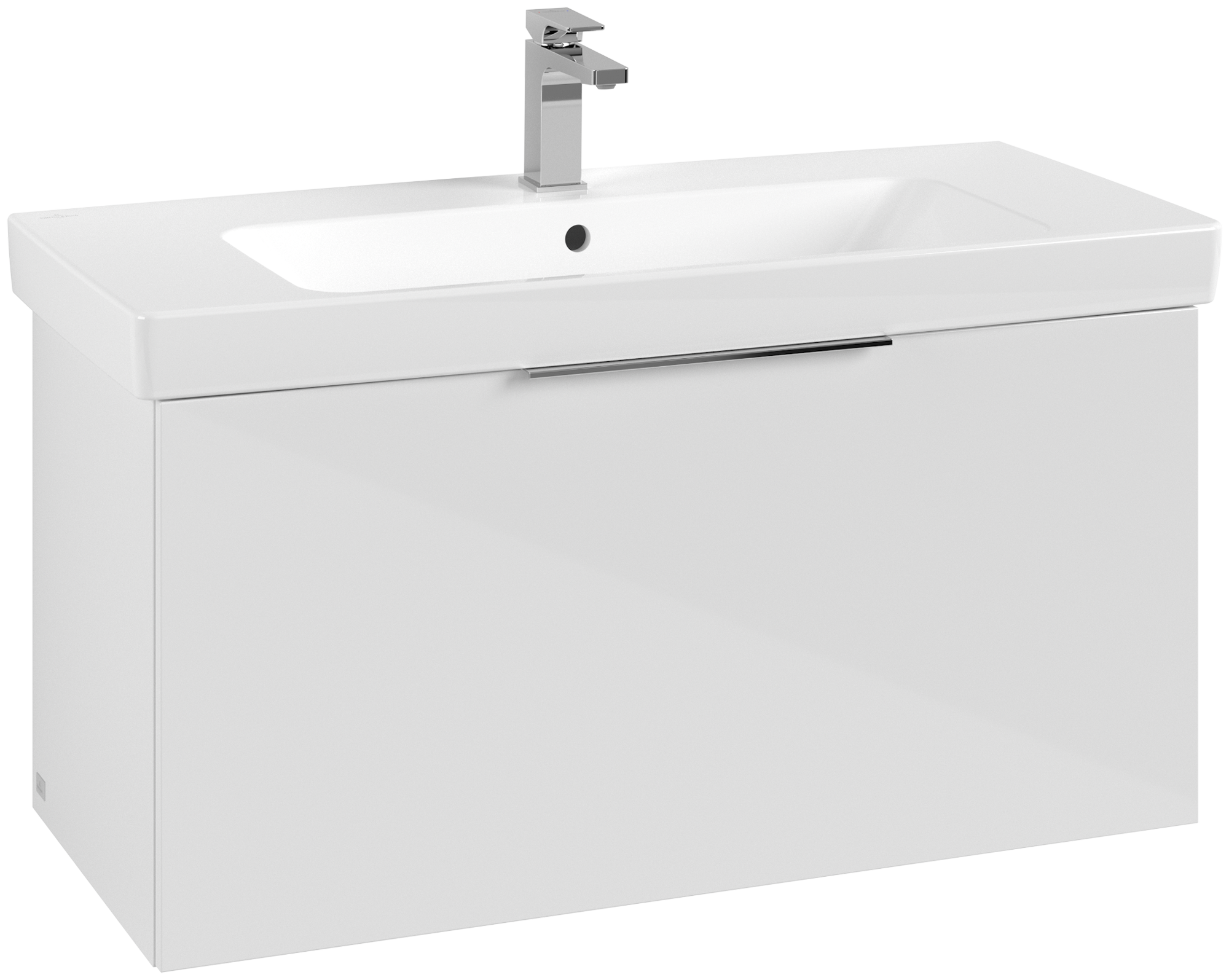 Villeroy & Boch Architectura Wastafelonderkast, 1 uittreklade, 950x470x420mm, Corpus: White, Front: White