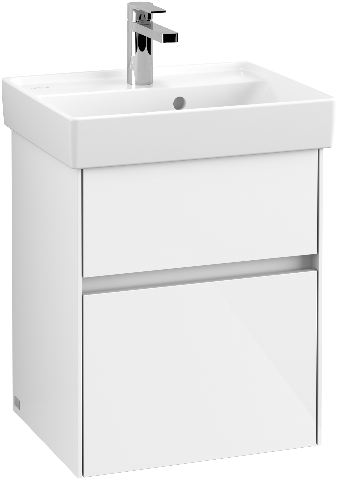 Villeroy & Boch Collaro Vanity unit, 2 pull-out compartments, 460x546x374mm, Body: Glossy White, Front: Glossy White