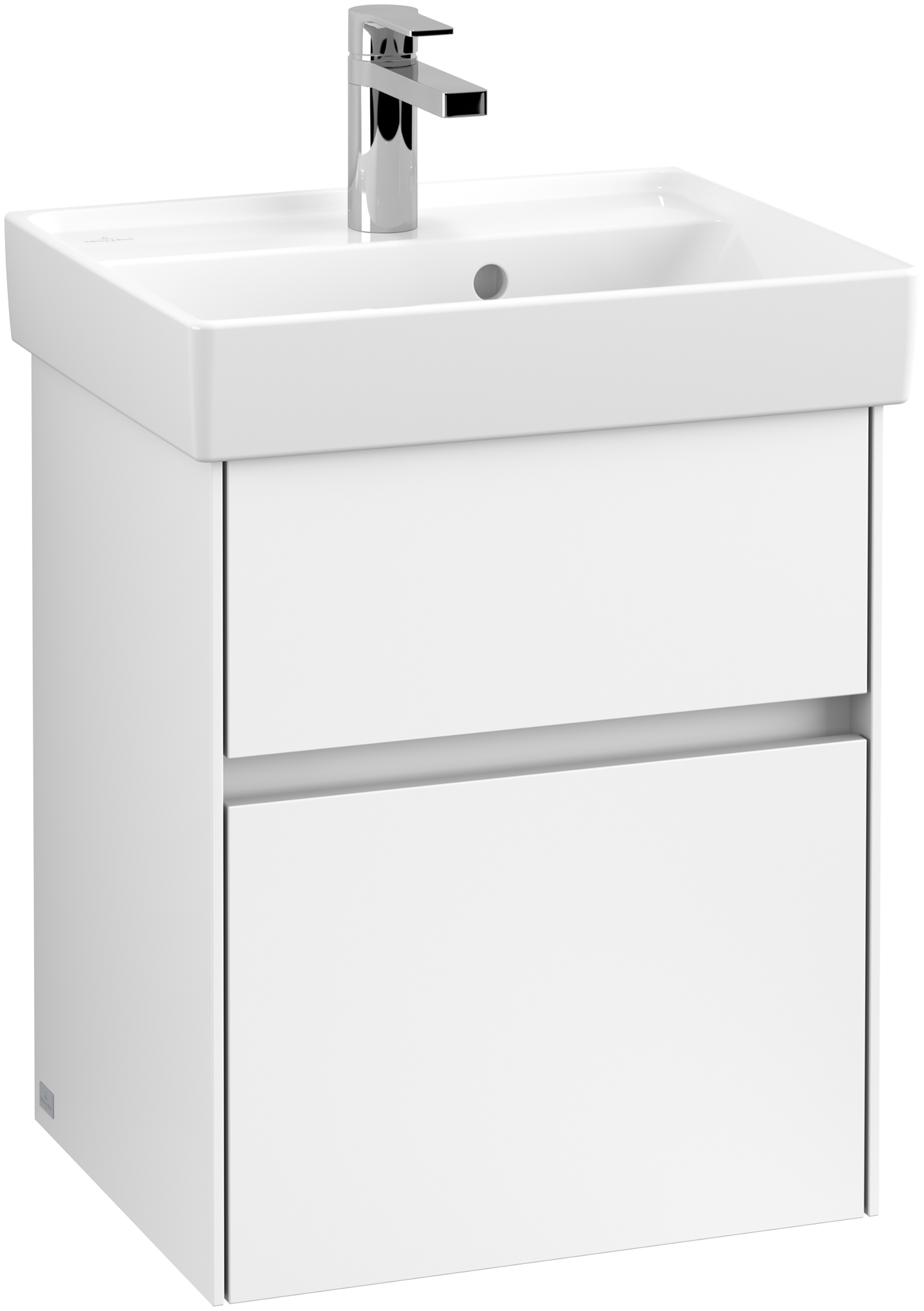 Villeroy & Boch Collaro Waschbeckenunterschrank, 2 Auszüge, 460x546x374mm, Korpus: White Matt, Front: White Matt