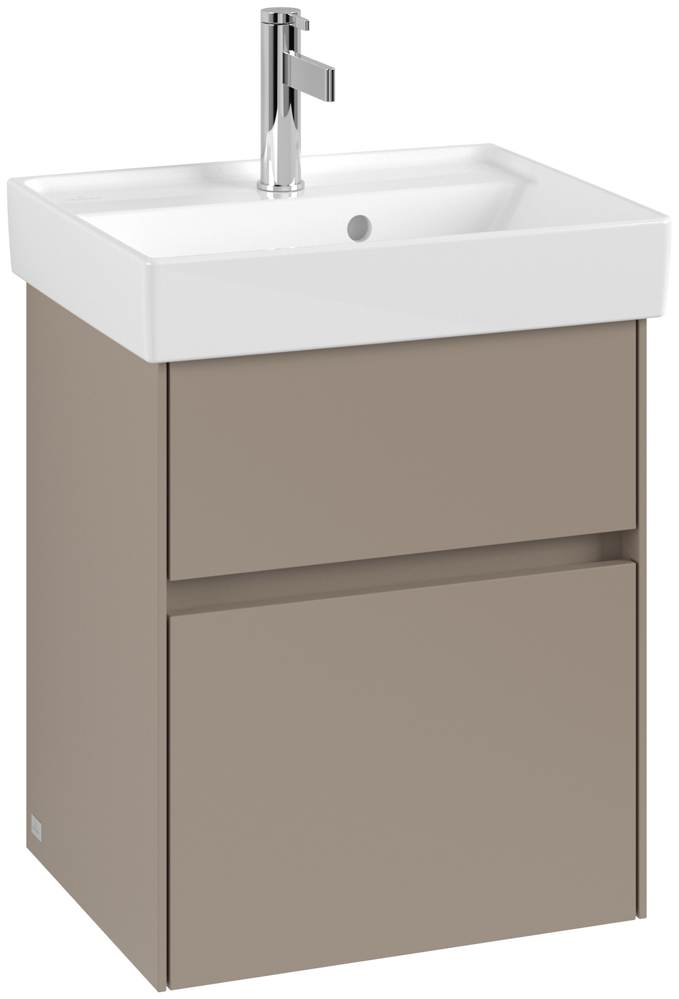 Villeroy & Boch Collaro Meuble sous plan, 2 tiroirs sur rails, 460x546x374mm, Caisson: Taupe, Façade: Taupe