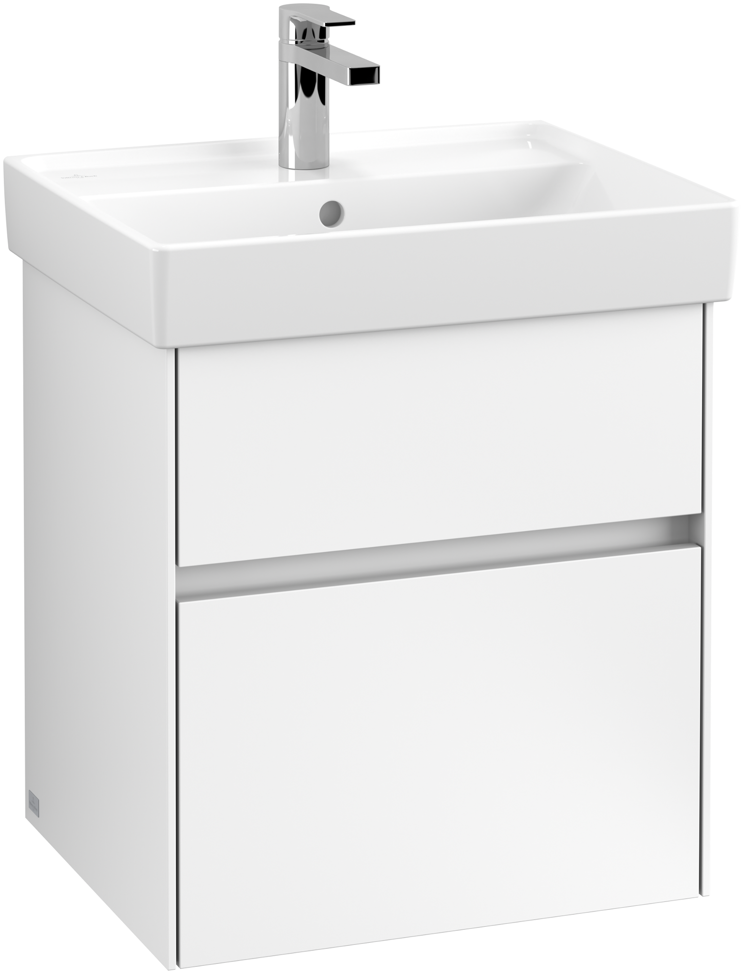 Villeroy & Boch Collaro Szafka podumywalkowa, 2 elementy wysuwane, 510x546x414mm, Korpus: White Matt, Front: White Matt