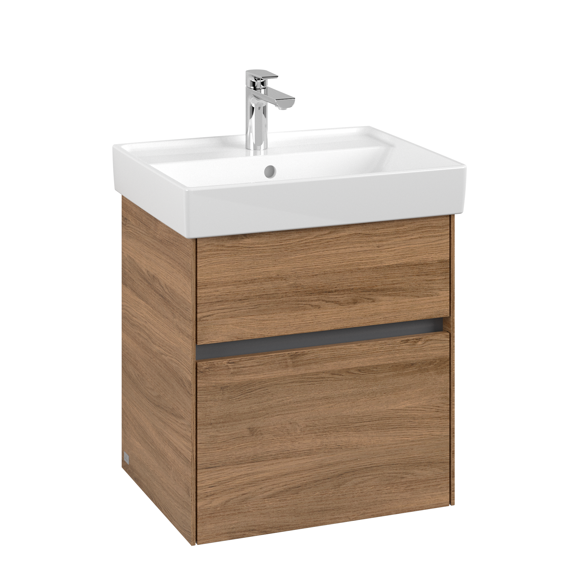 Villeroy & Boch Collaro Meuble sous plan, 2 tiroirs sur rails, 510x546x414mm, Caisson: Oak Kansas, Façade: Oak Kansas